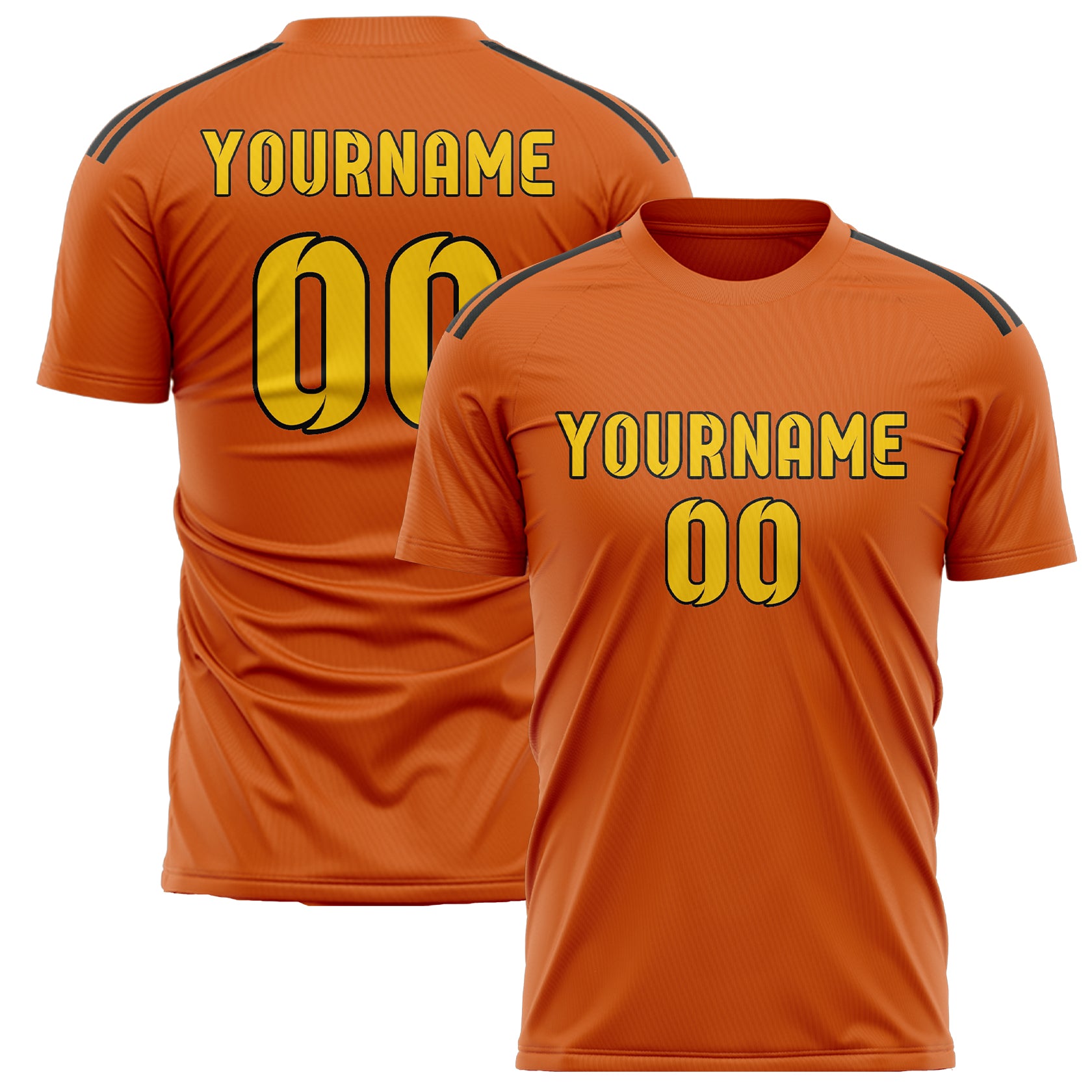 Maillot de football personnalisé orange et or
