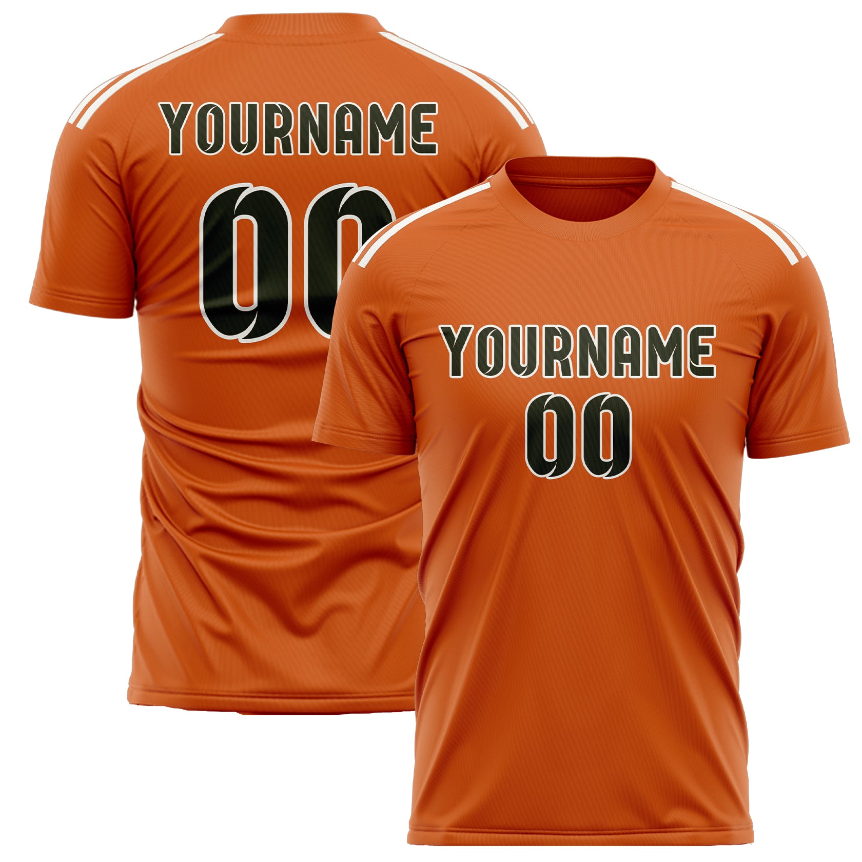 Maillot de football personnalisé orange olive