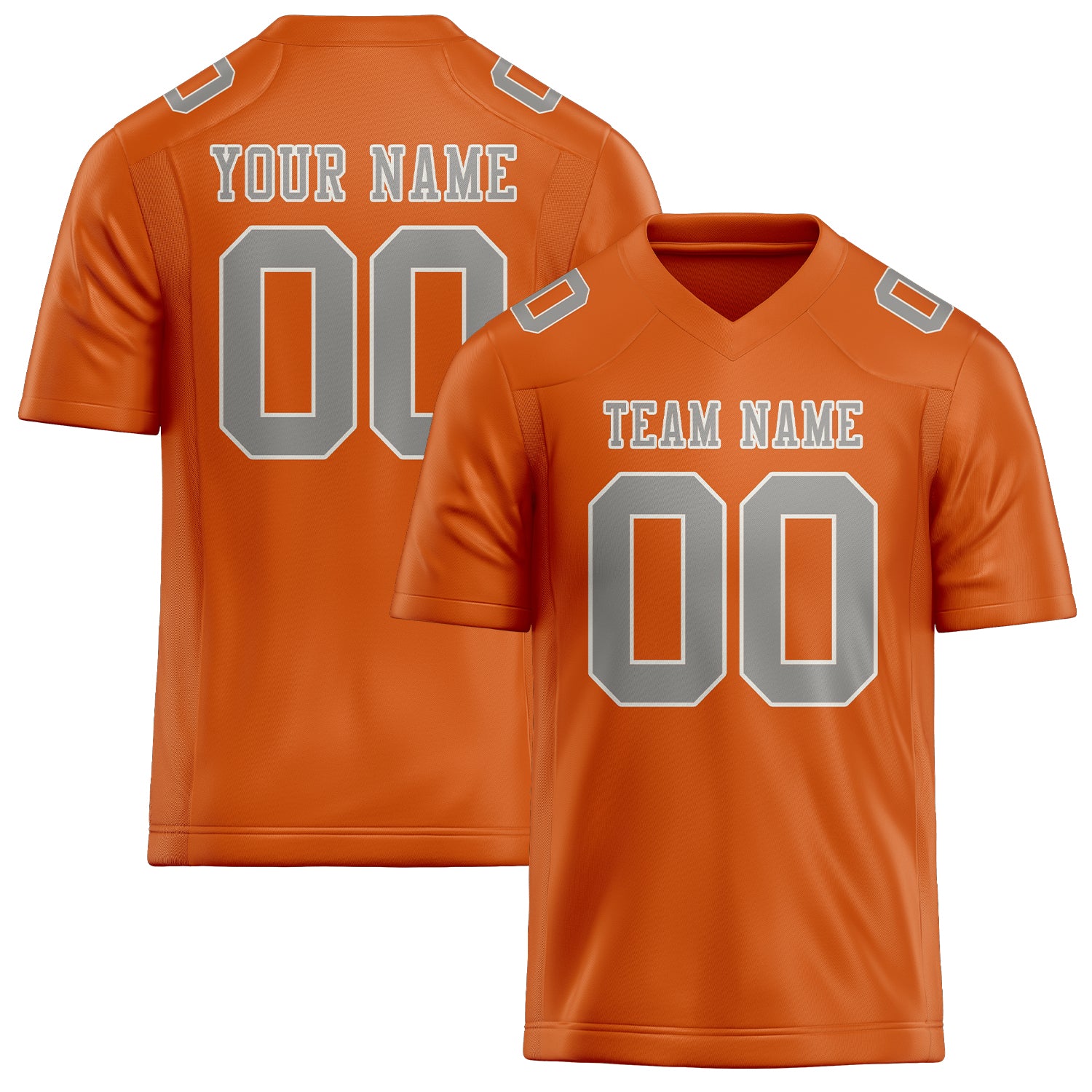 Maillot de football personnalisé orange et gris