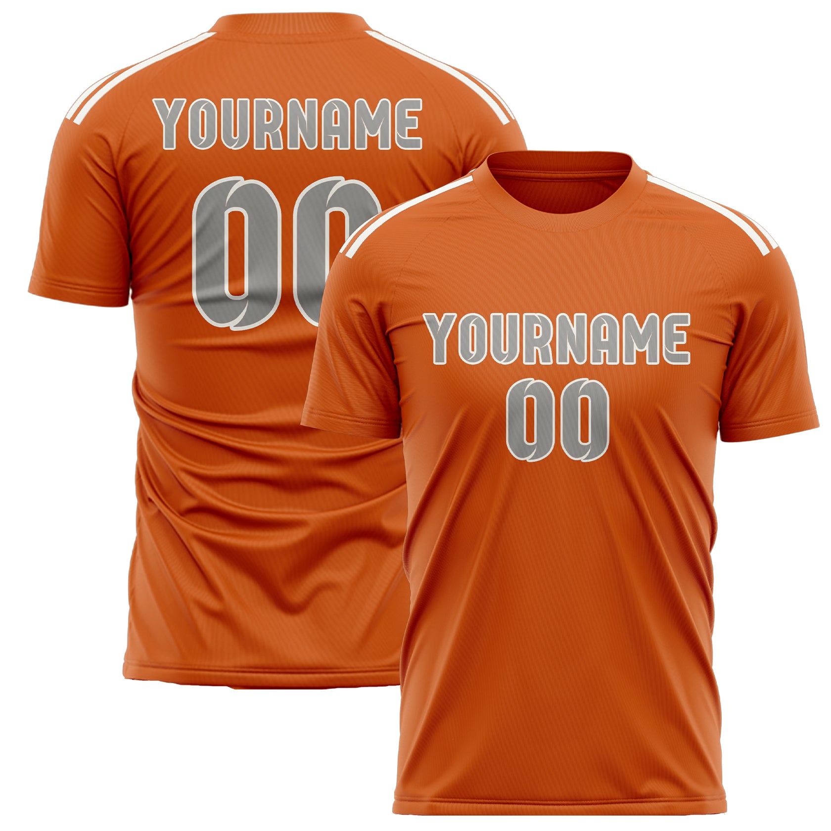 Maillot de football personnalisé orange et gris