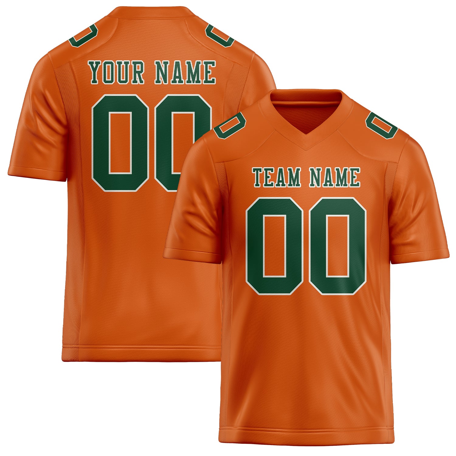 Maillot de football personnalisé orange et vert