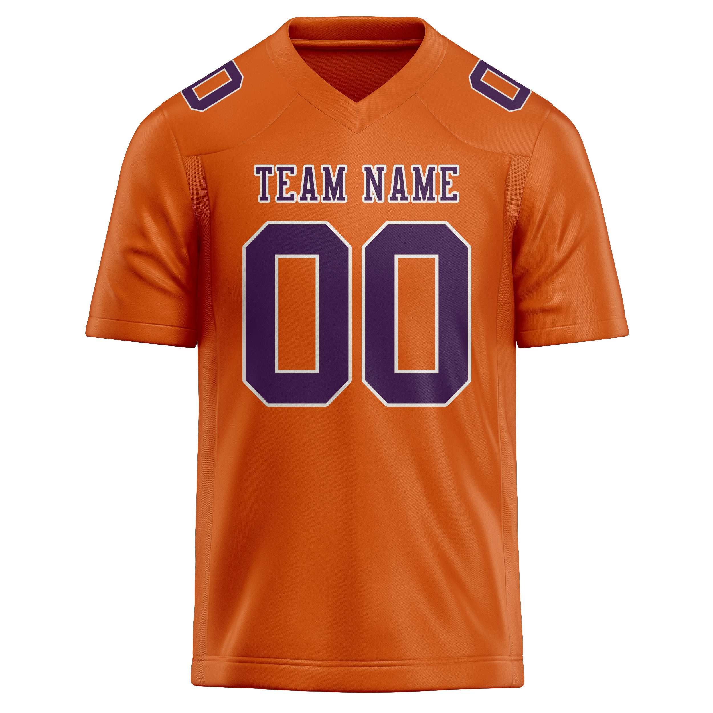 Maillot de football personnalisé orange et violet