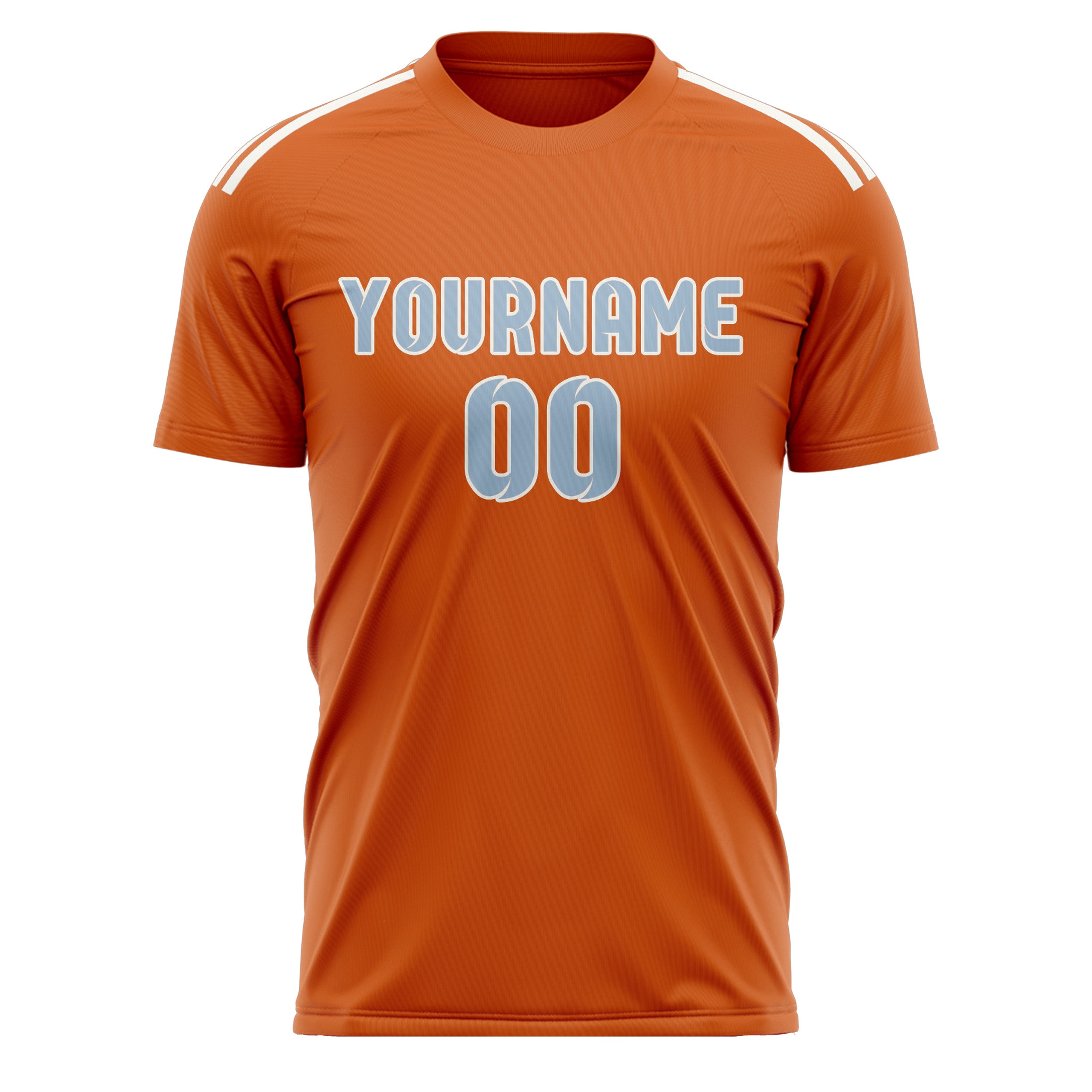 Maillot de football personnalisé orange et bleu clair
