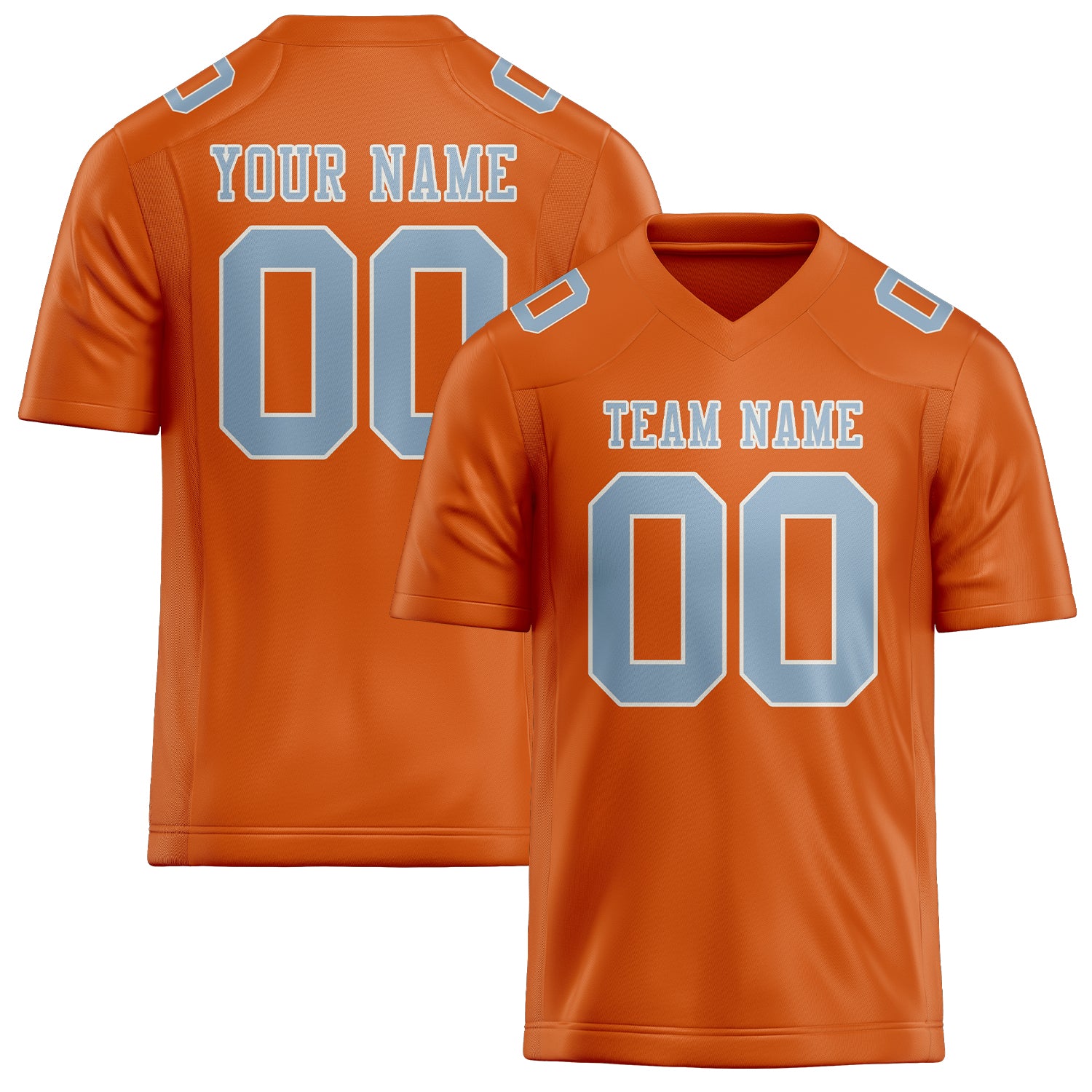 Maillot de football personnalisé orange et bleu clair