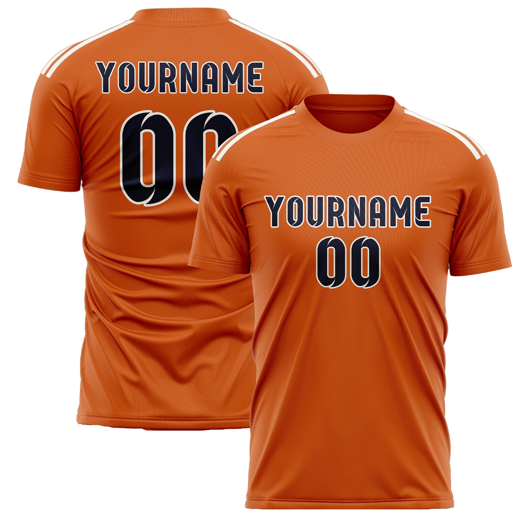 Maillot de football personnalisé orange et marine