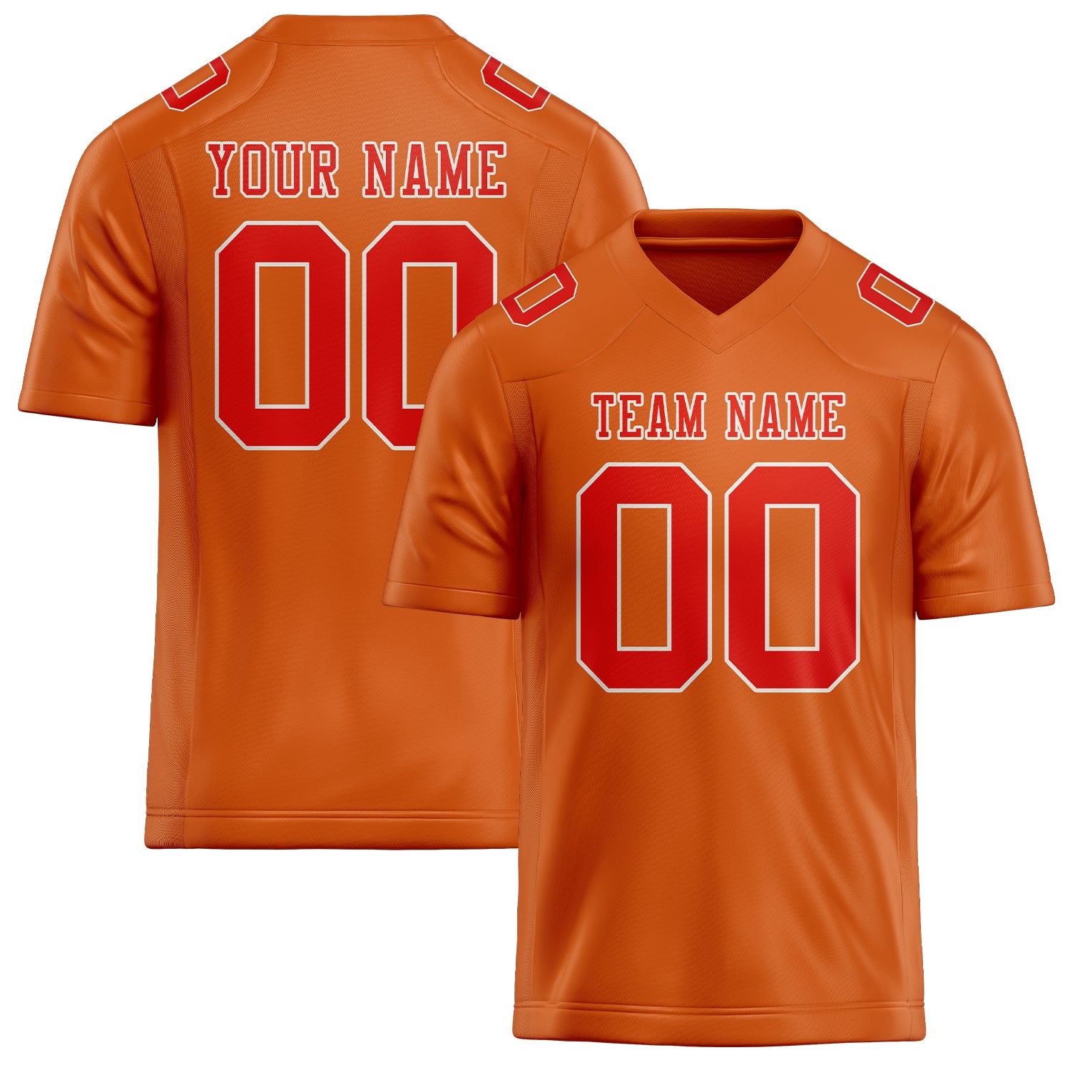 Maillot de football personnalisé orange-rouge