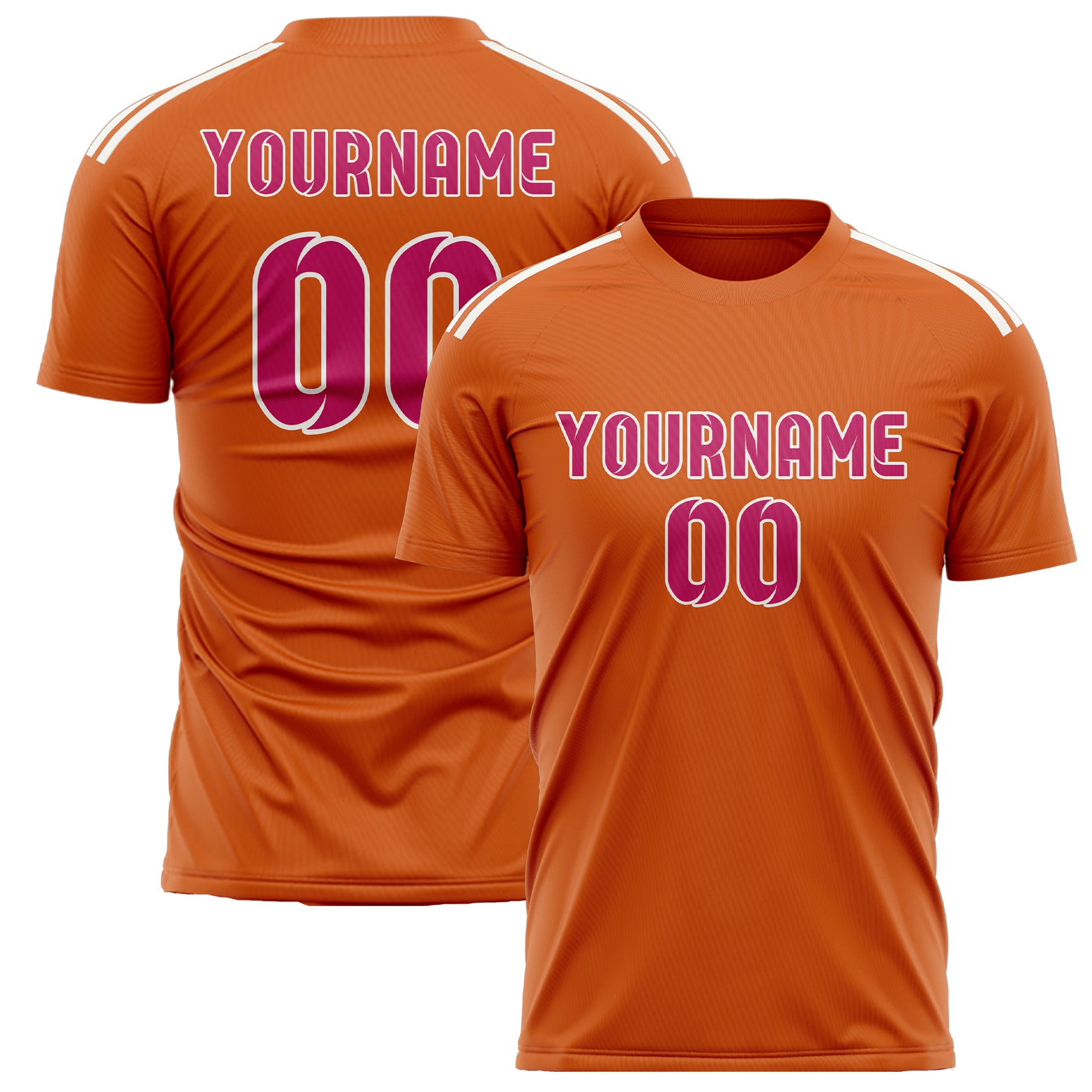 Maillot de football personnalisé orange et rose