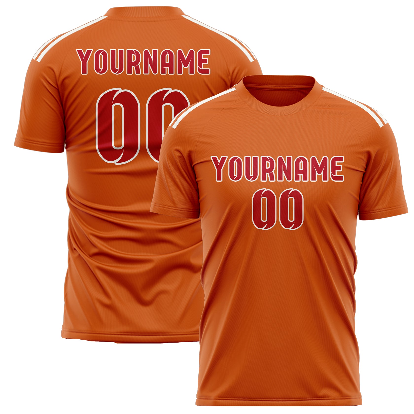 Maillot de football personnalisé orange et rouge