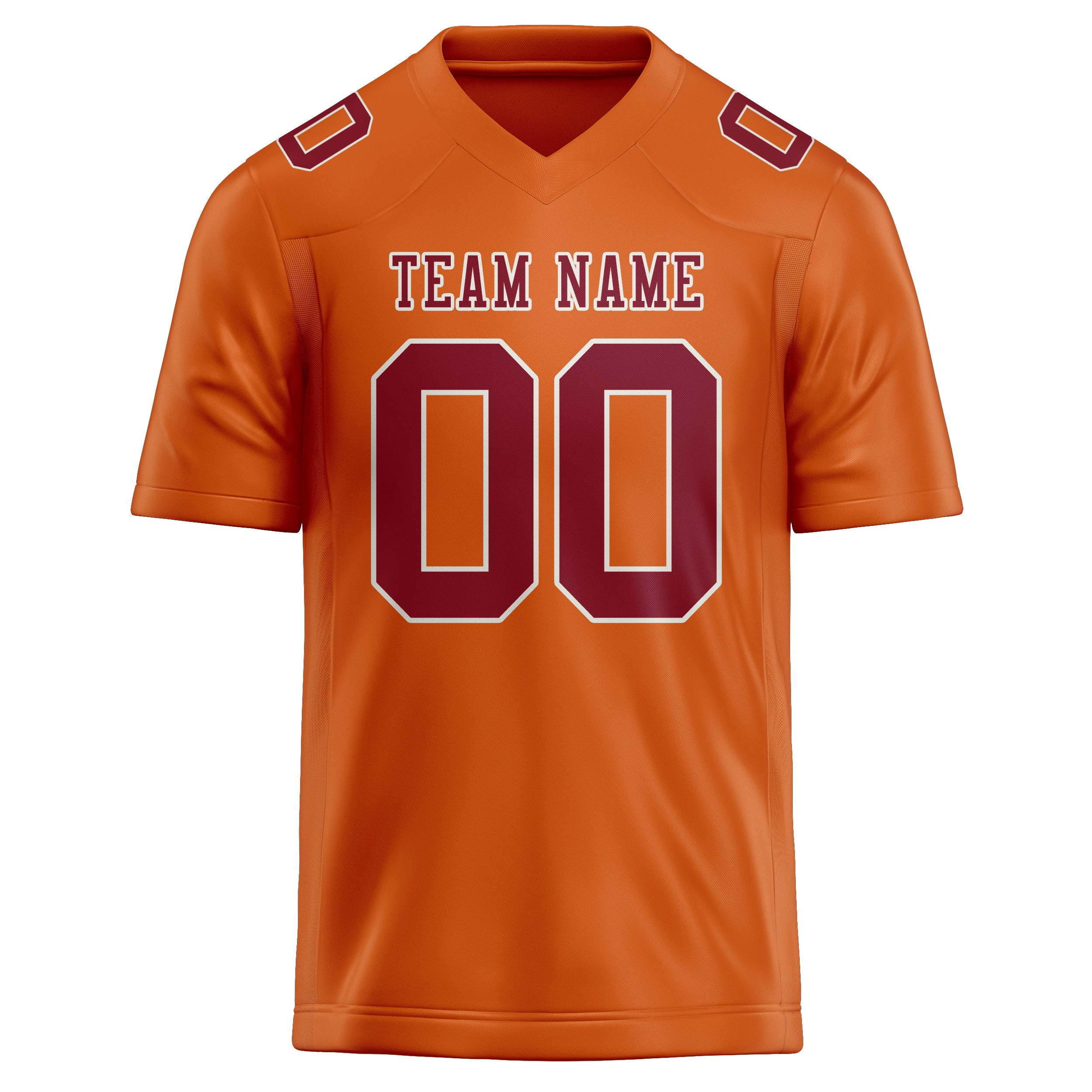 Maillot de football personnalisé orange cramoisi rouge