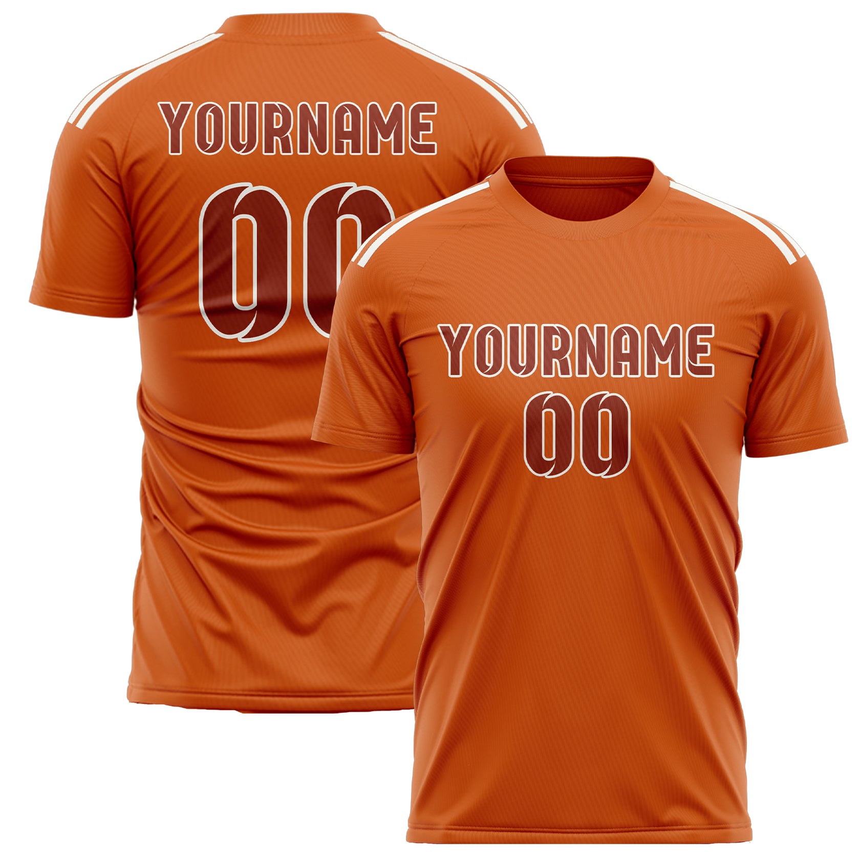 Maillot de football personnalisé orange corail et rouge