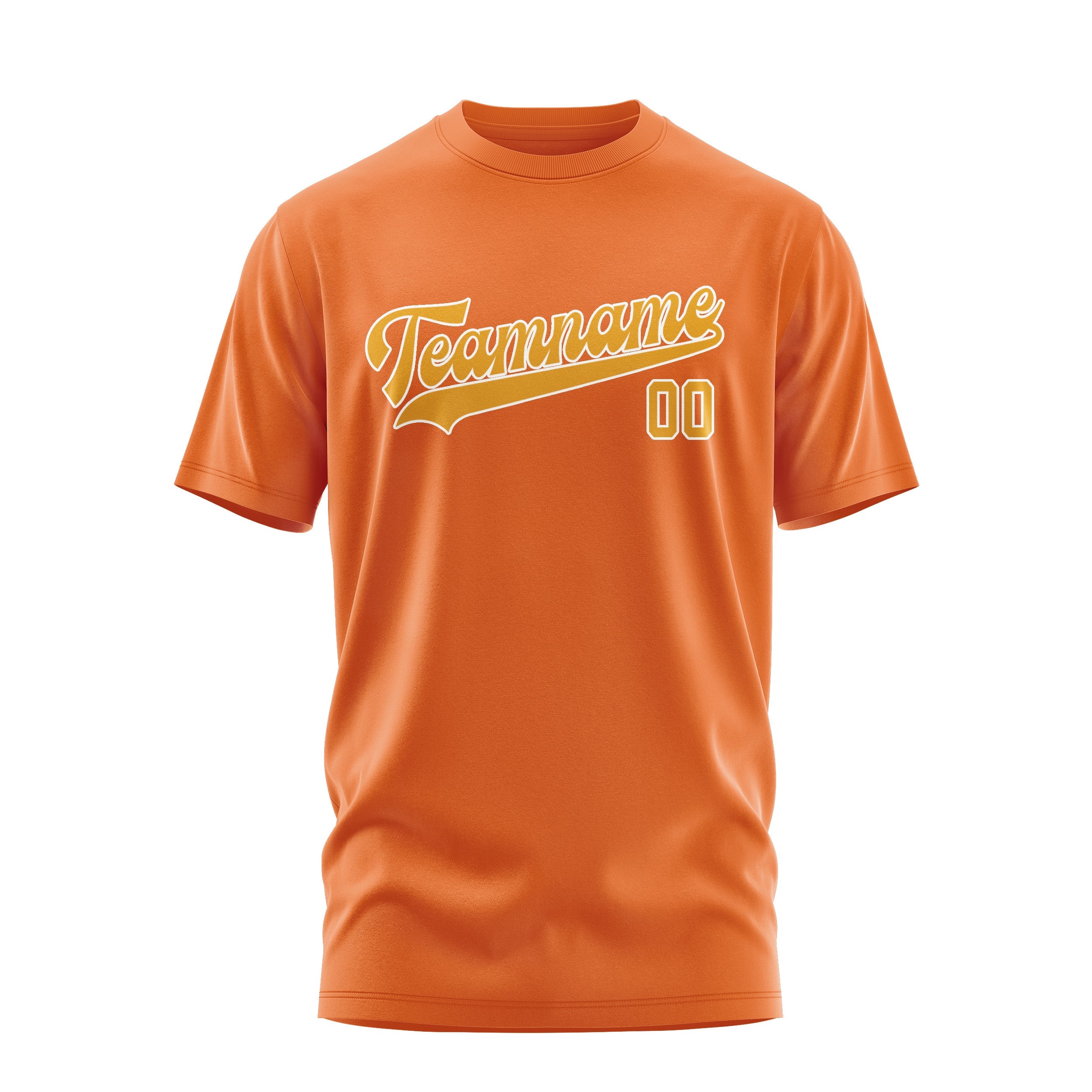 T-shirt personnalisé orange et jaune