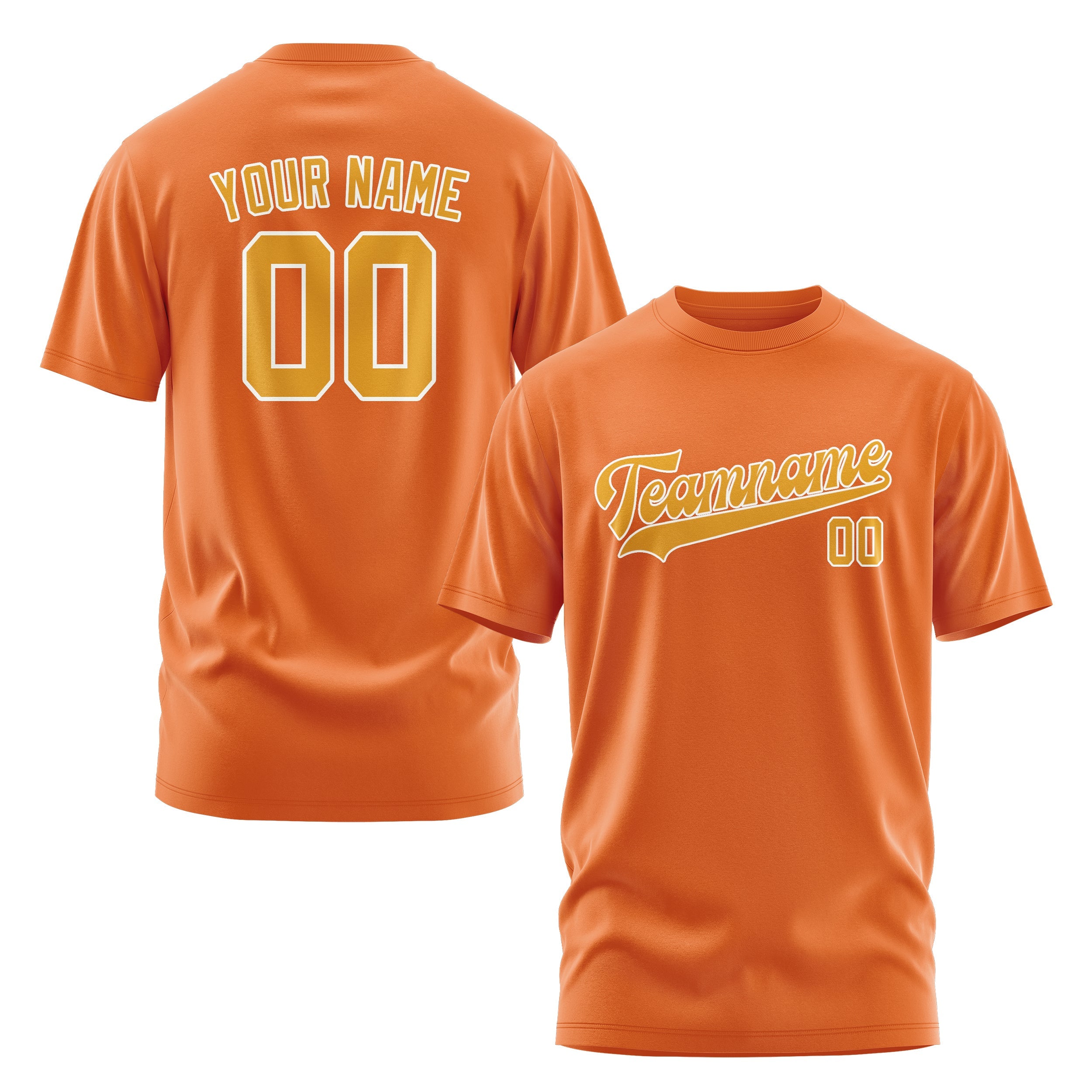 T-shirt personnalisé orange et jaune