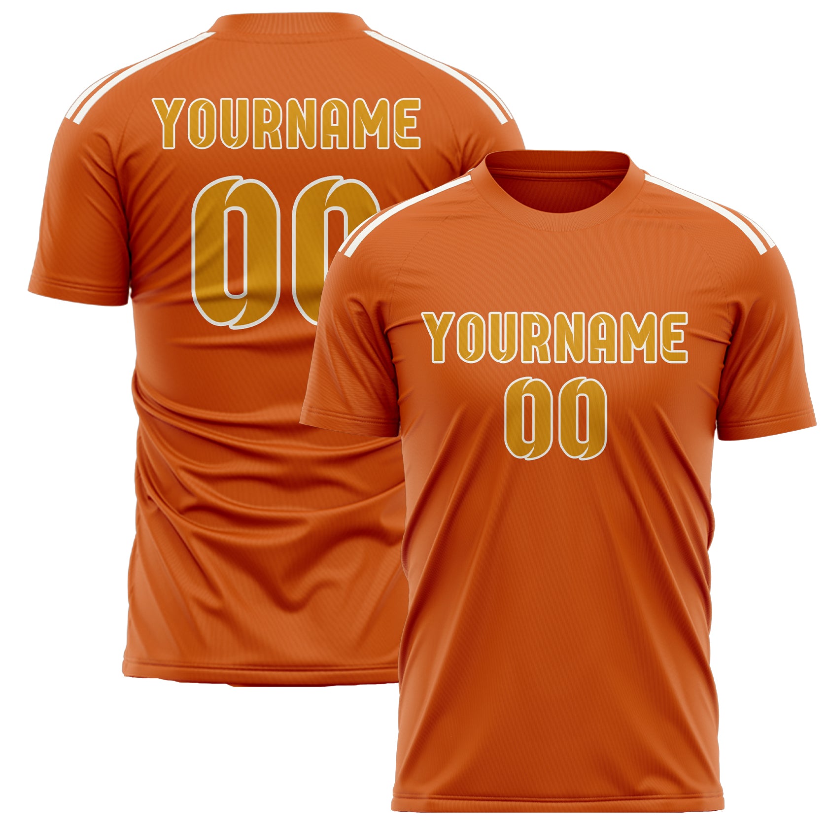 Maillot de football personnalisé orange et jaune