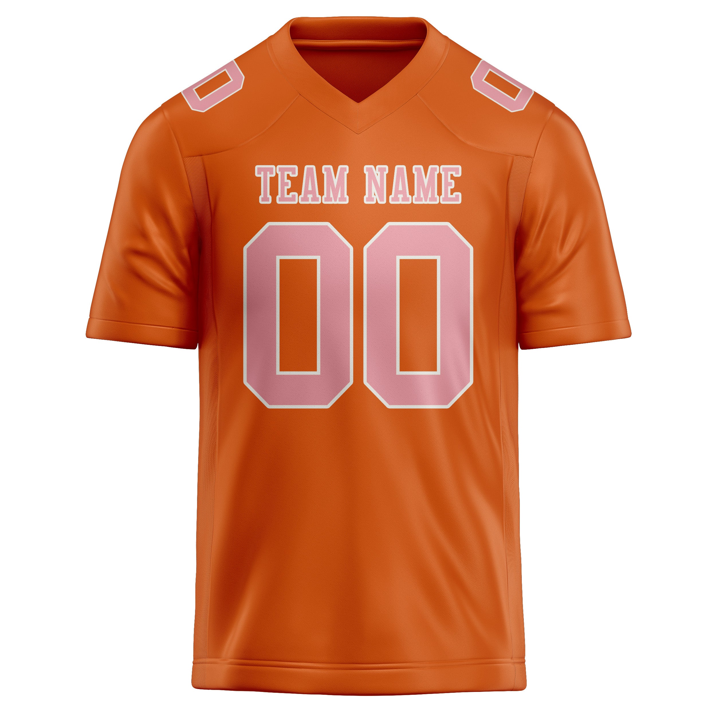 Maillot de football personnalisé orange et rose clair