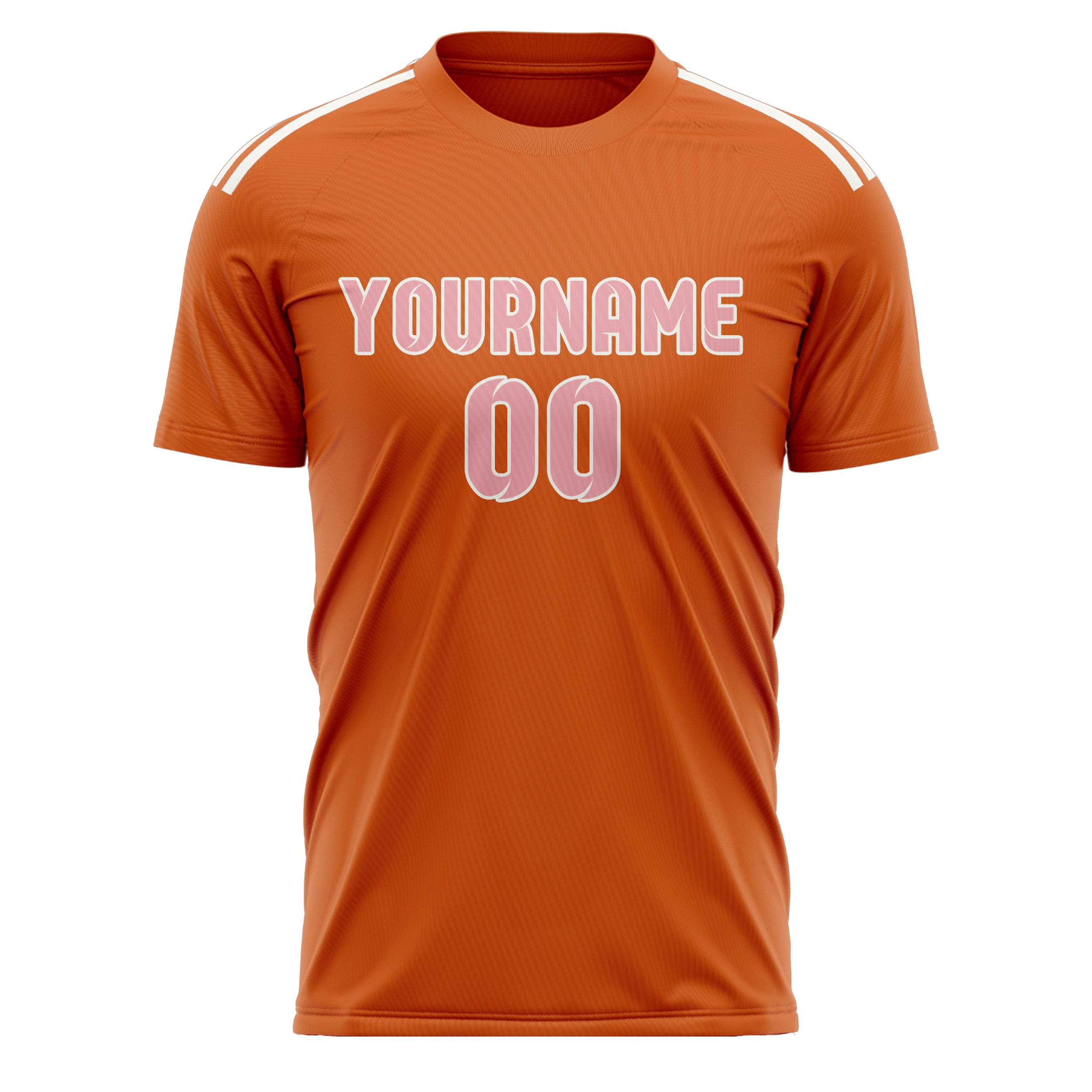 Maillot de football personnalisé orange et rose clair