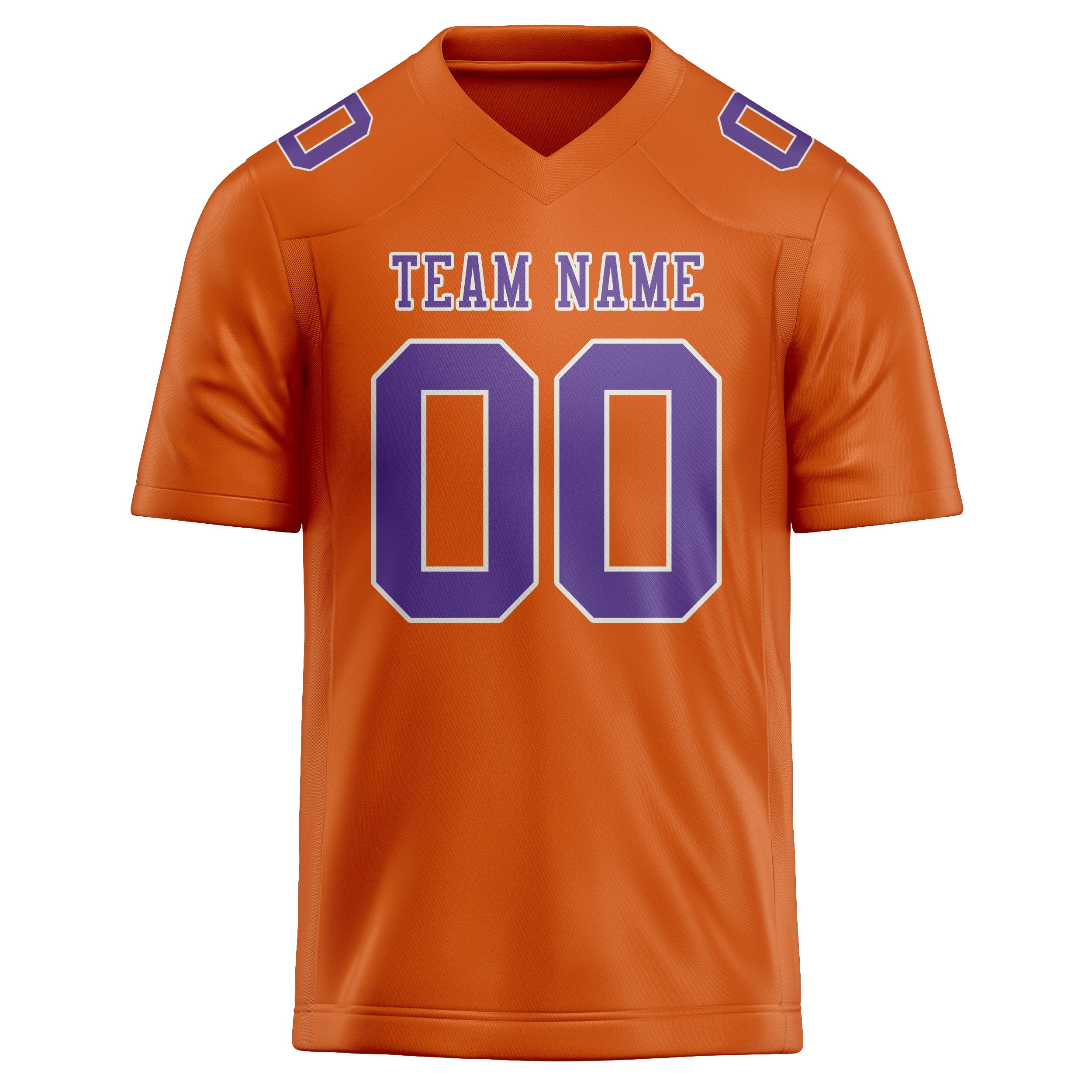 Maillot de football personnalisé orange clair et violet