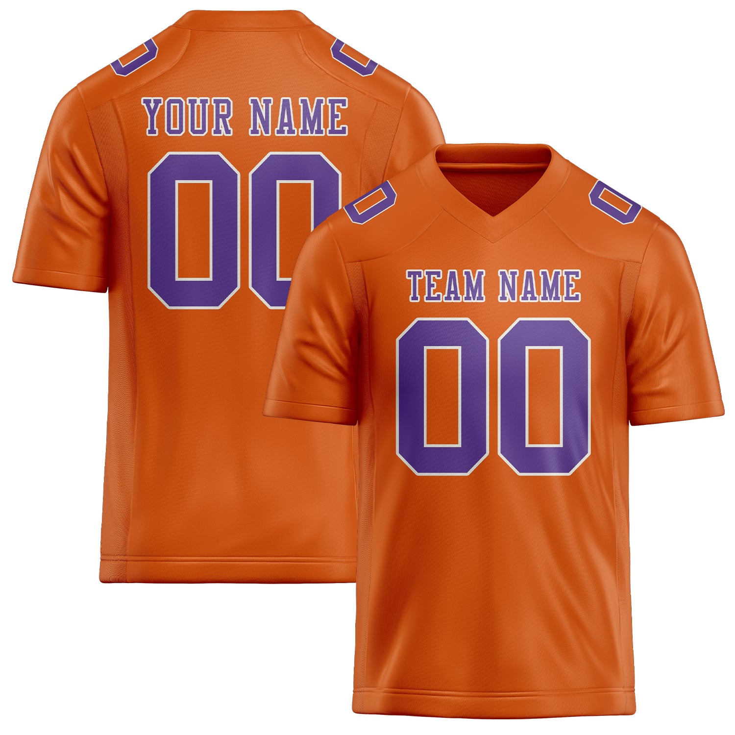 Maillot de football personnalisé orange clair et violet