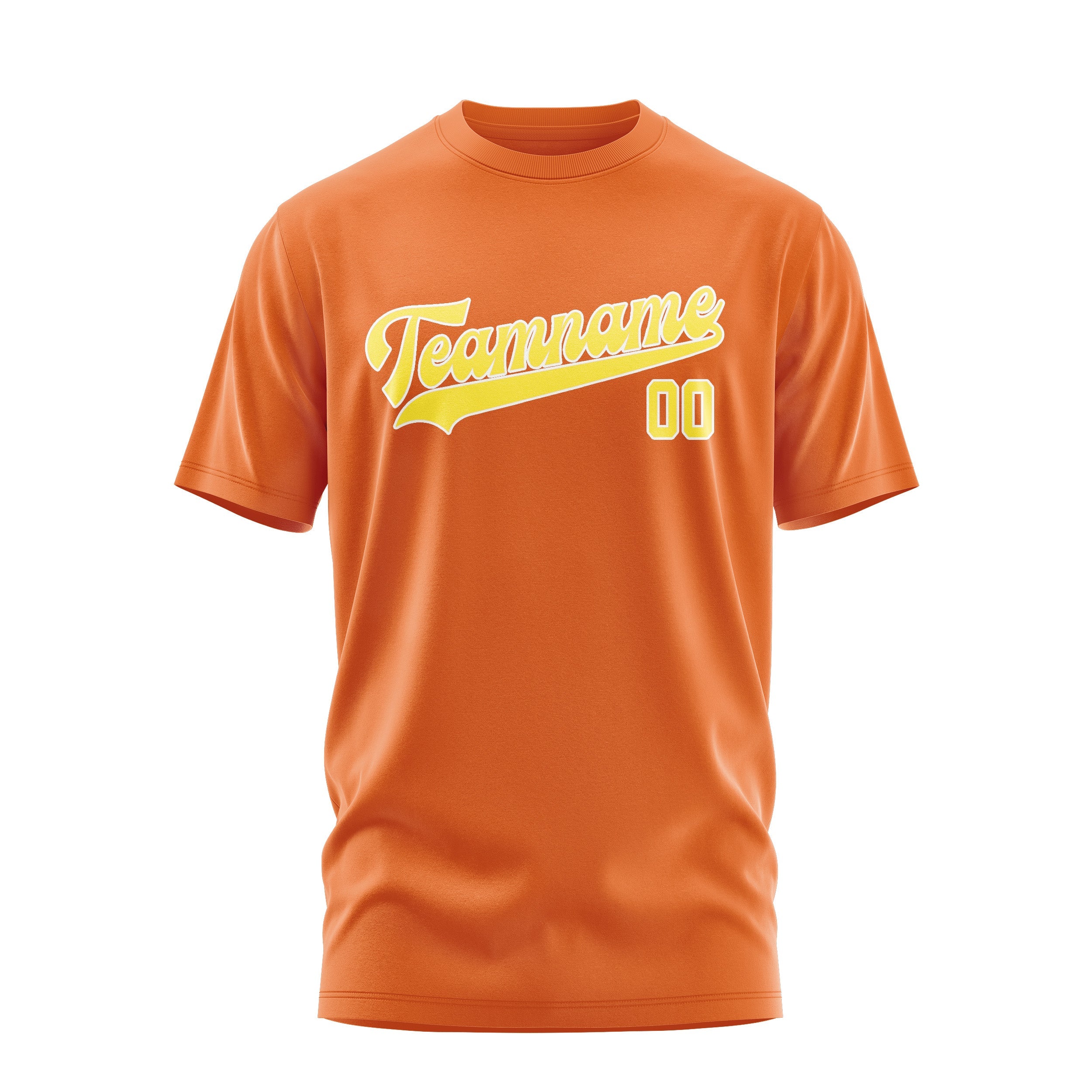 T-shirt personnalisé orange clair et jaune