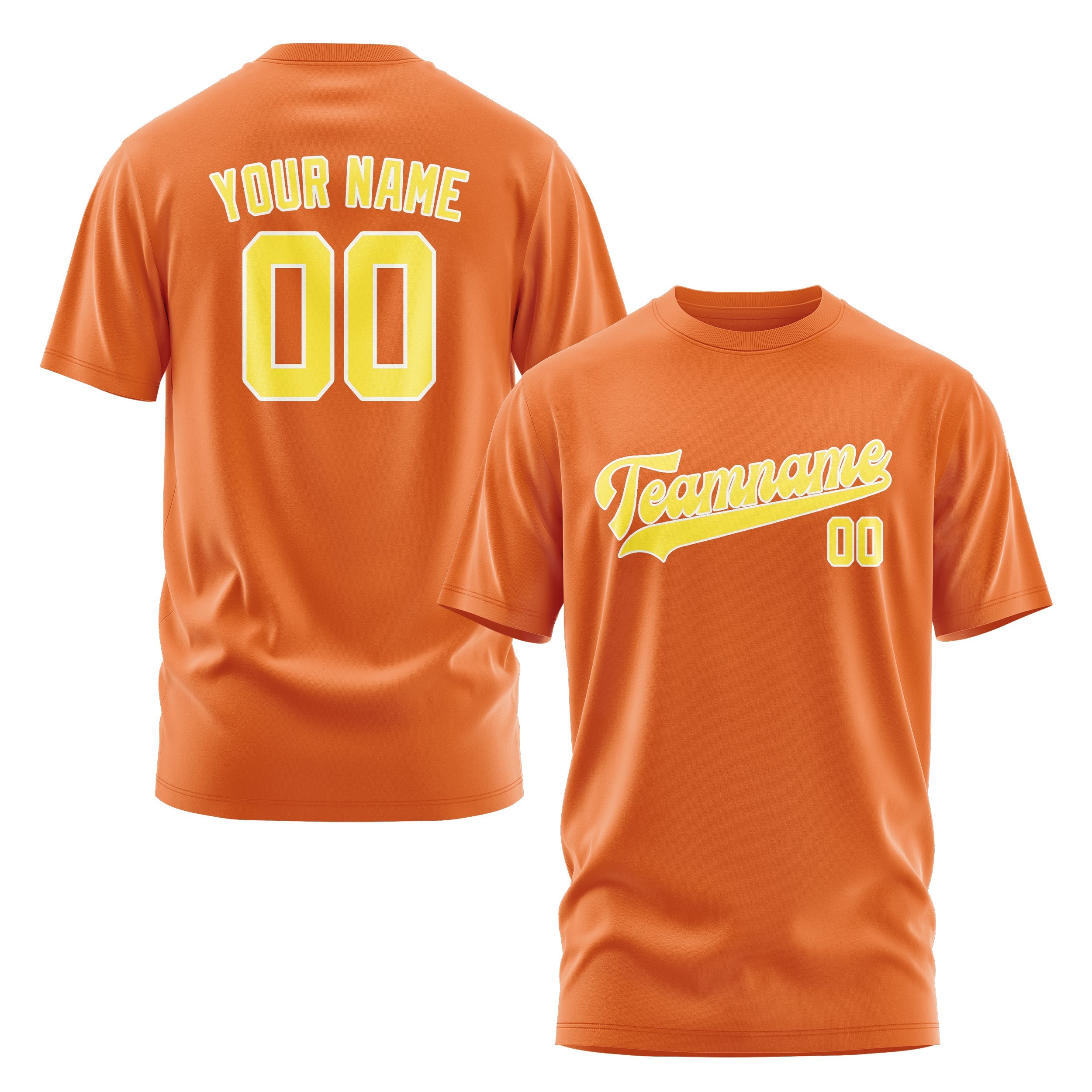 T-shirt personnalisé orange clair et jaune