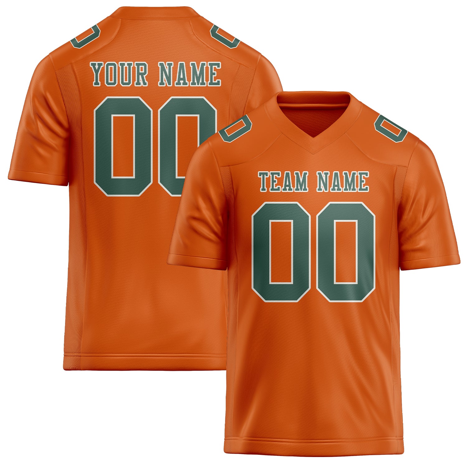 Maillot de football personnalisé orange, bleu et vert