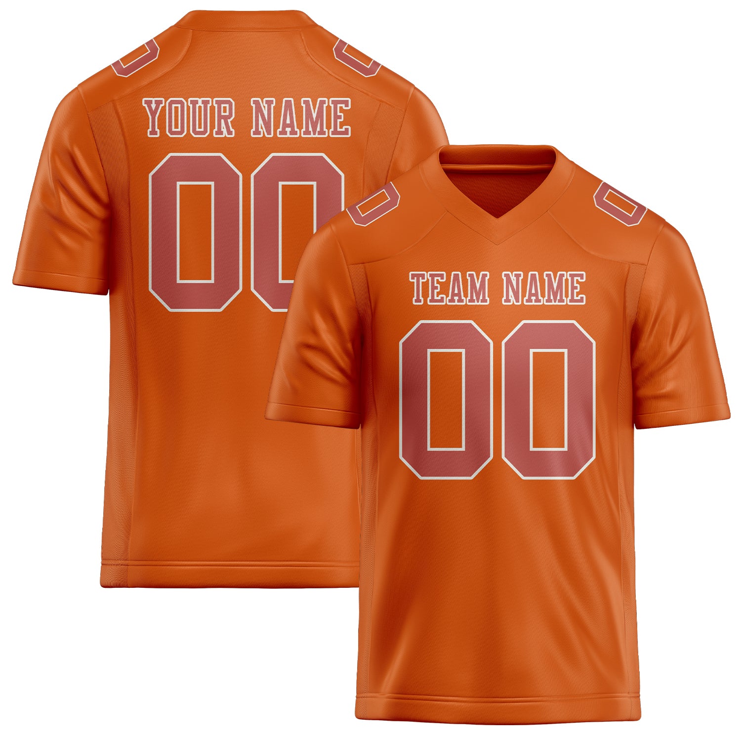 Maillot de football personnalisé Orange Copper Rose
