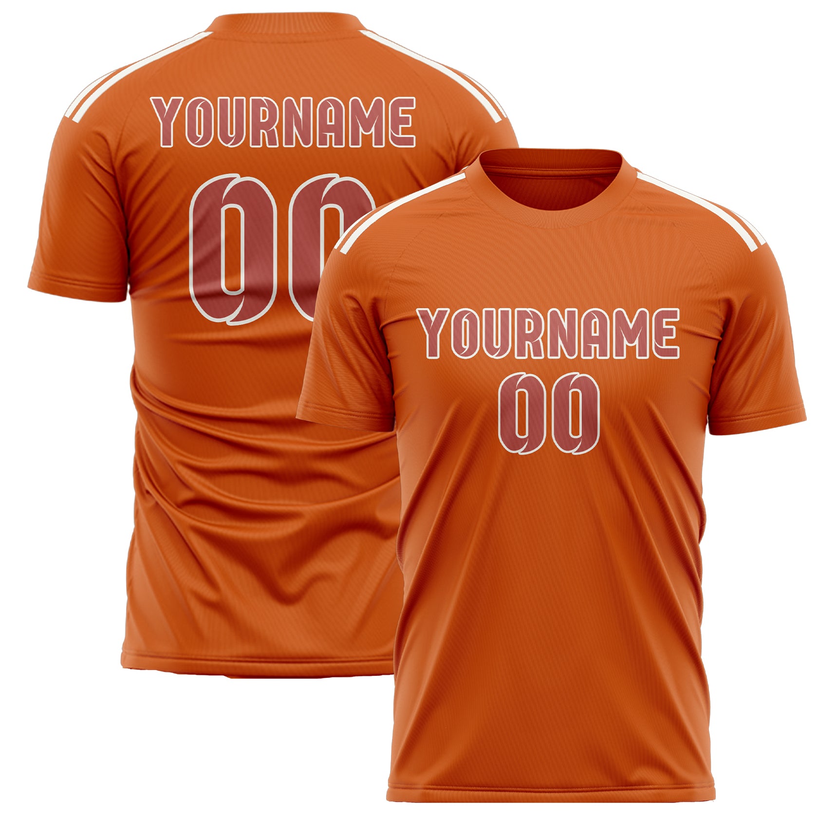 Maillot de football personnalisé Orange Copper Rose