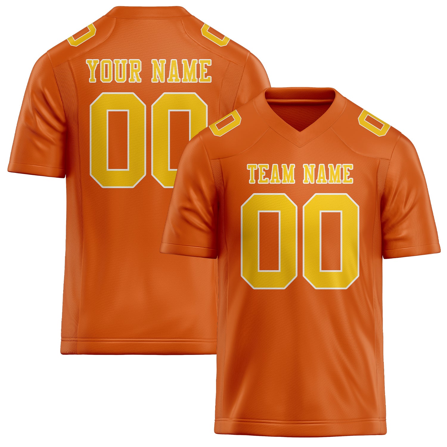 Maillot de football personnalisé orange et or