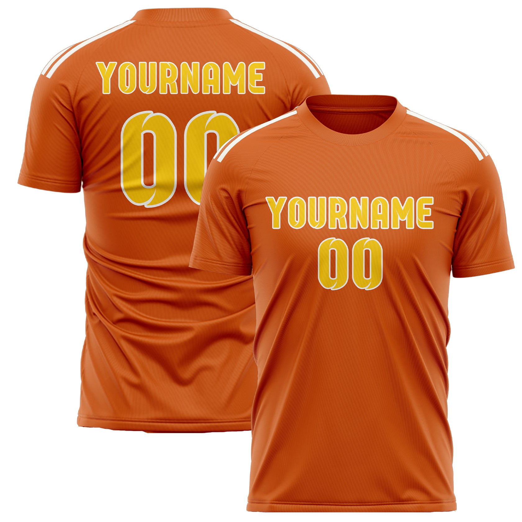 Maillot de football personnalisé orange et or