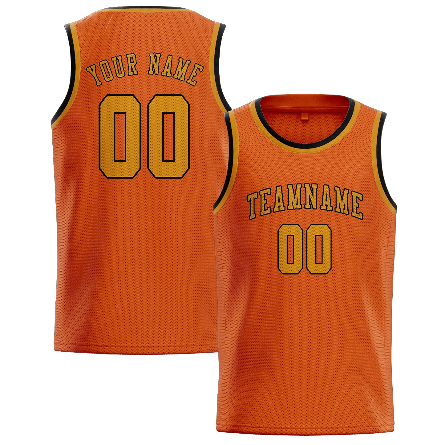 Maillot de basketball personnalisé orange et jaune
