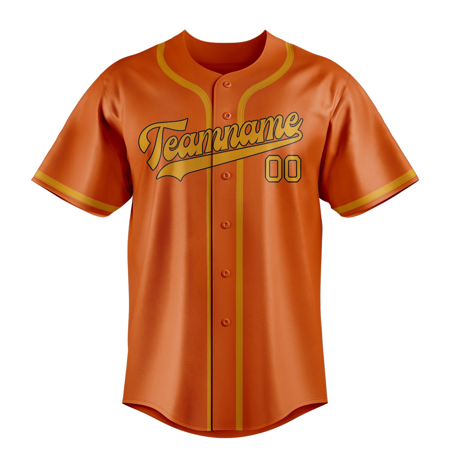 Maillot de baseball personnalisé orange et jaune