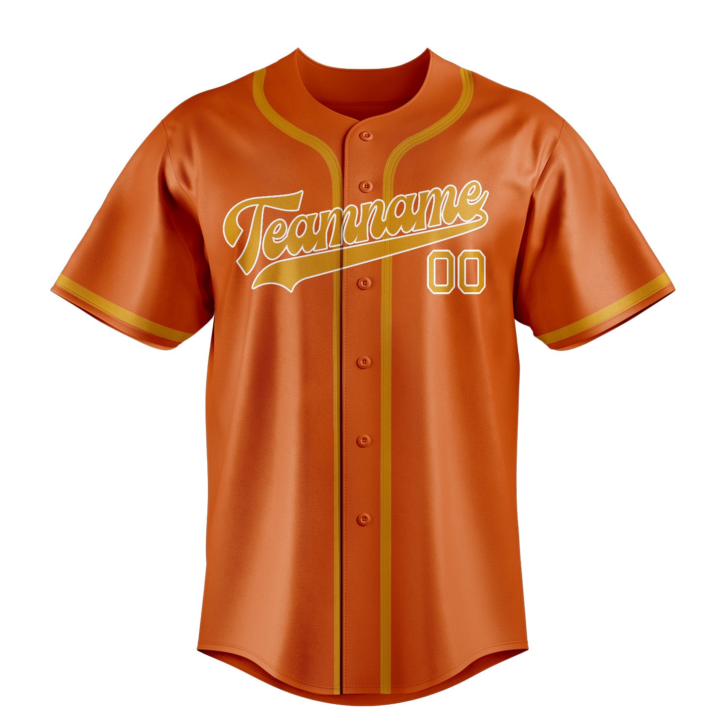 Maillot de baseball personnalisé orange et jaune