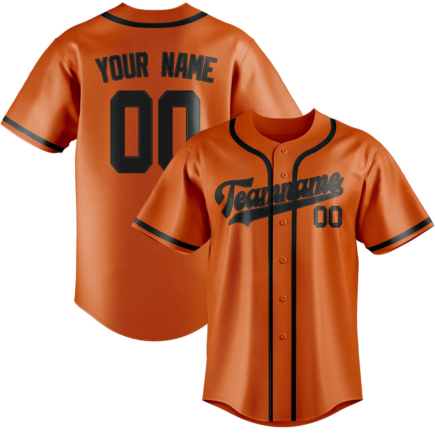 Maillot de baseball personnalisé orange et gris foncé