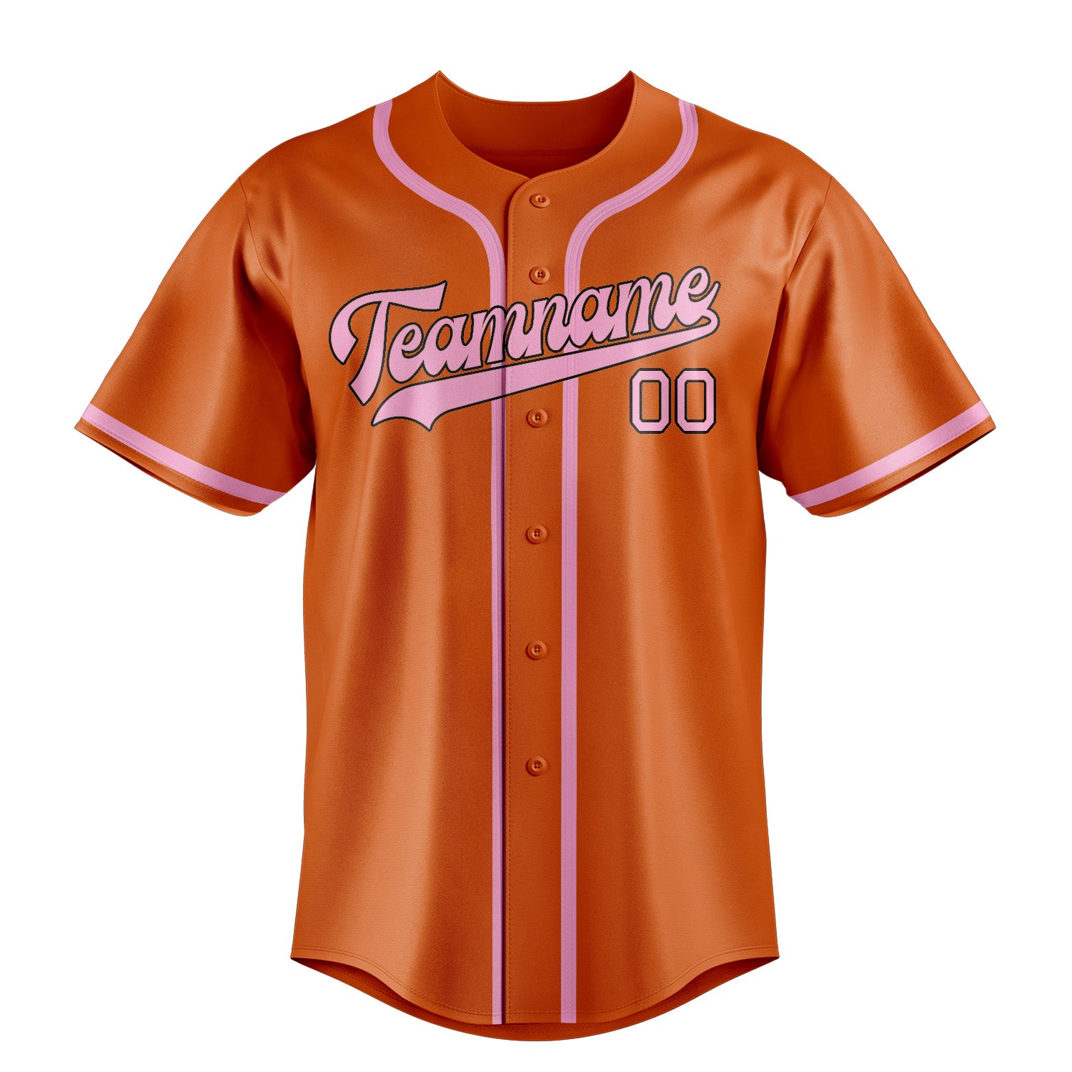 Maillot de baseball personnalisé orange et rose clair