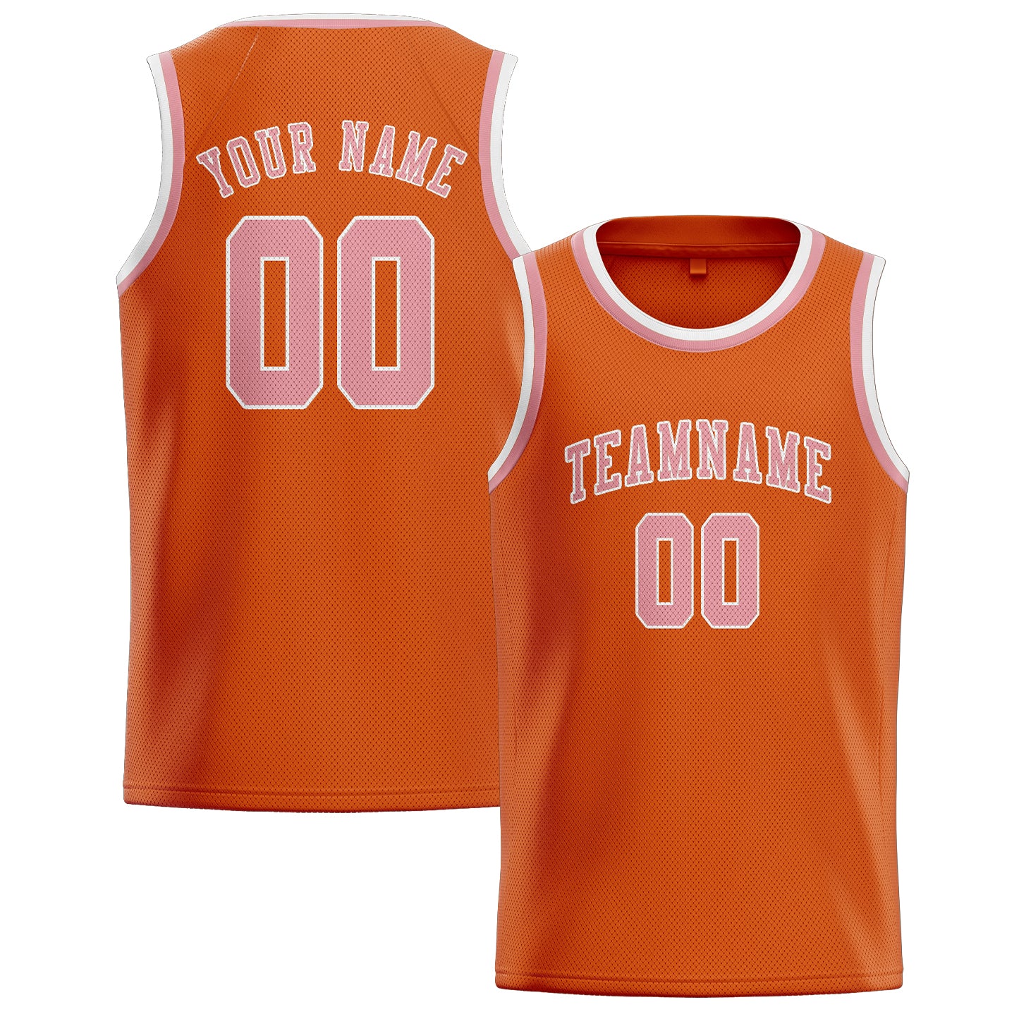 Maillot de basketball personnalisé orange et rose clair