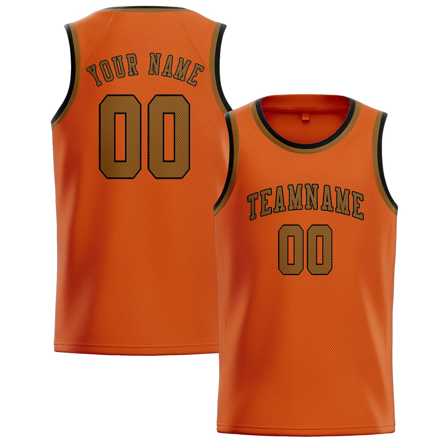 Maillot de basketball orange kaki personnalisé