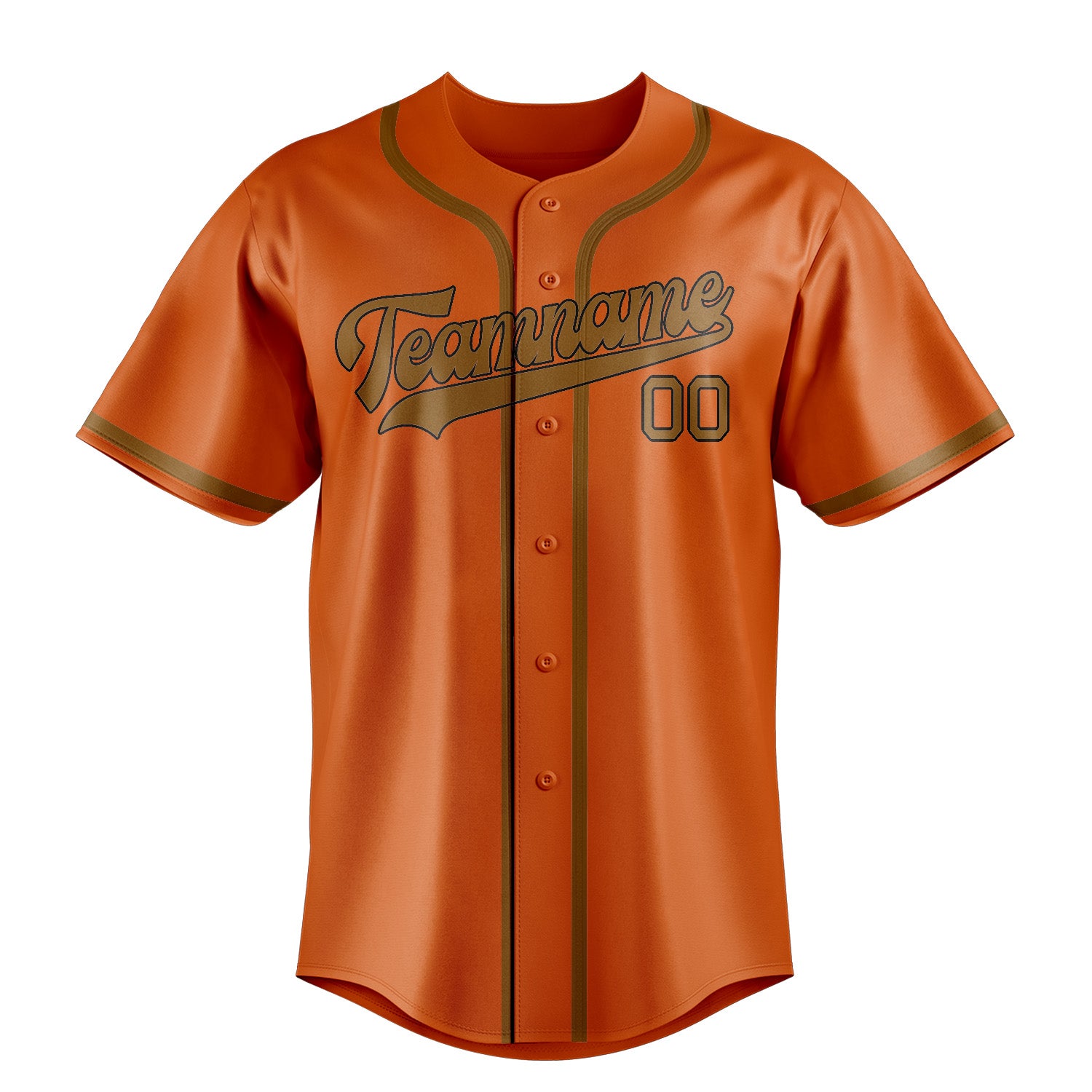 Maillot de baseball orange kaki personnalisé
