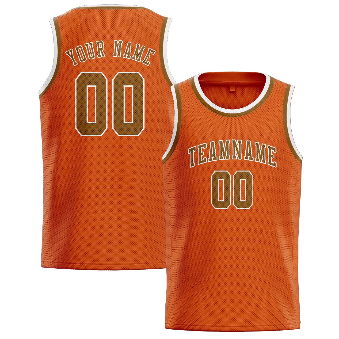 Maillot de basketball orange kaki personnalisé