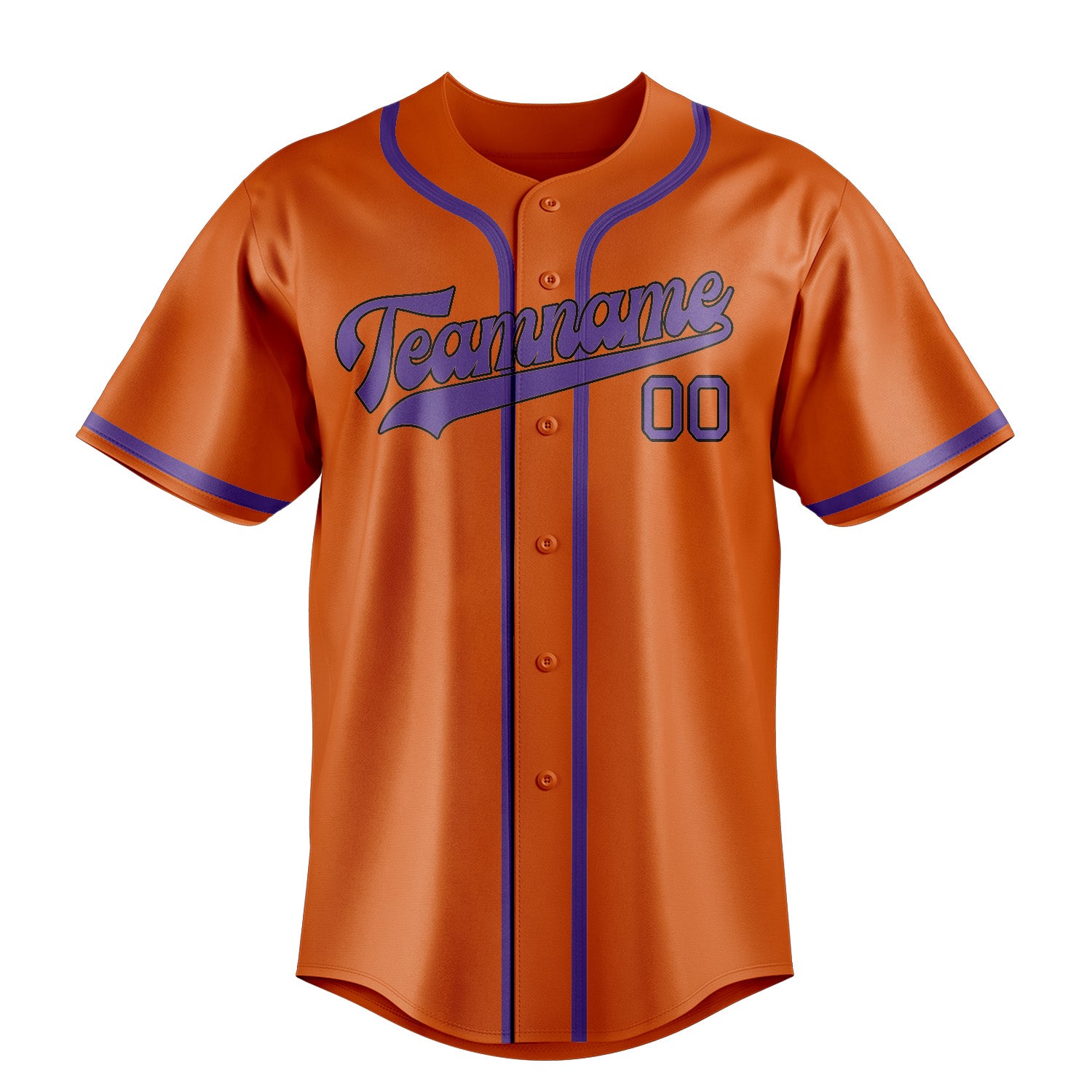 Maillot de baseball personnalisé orange clair et violet