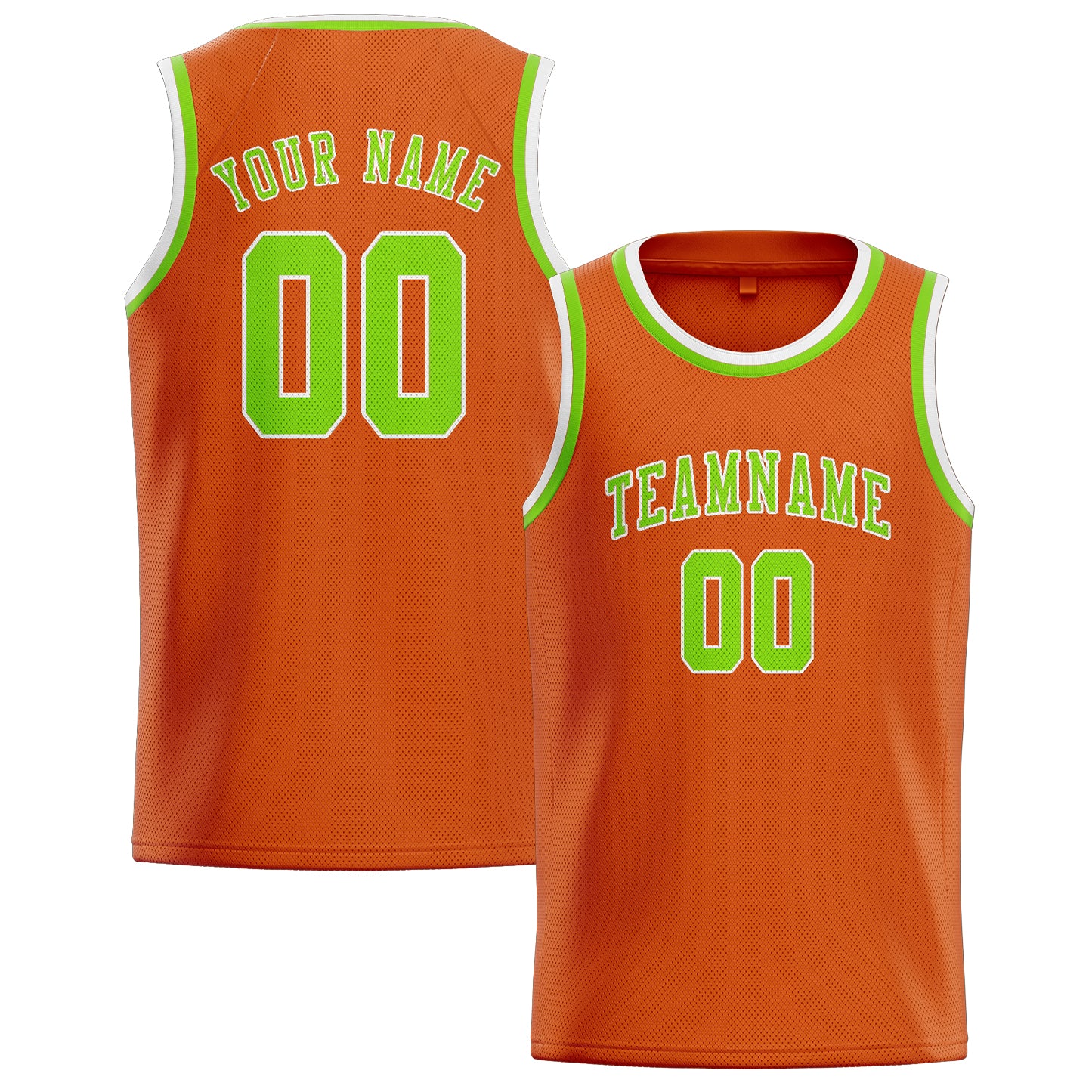 Maillot de basketball personnalisé orange et vert émeraude