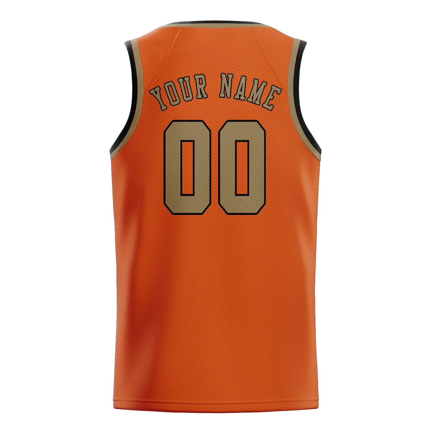 Maillot de basketball personnalisé orange clair kaki