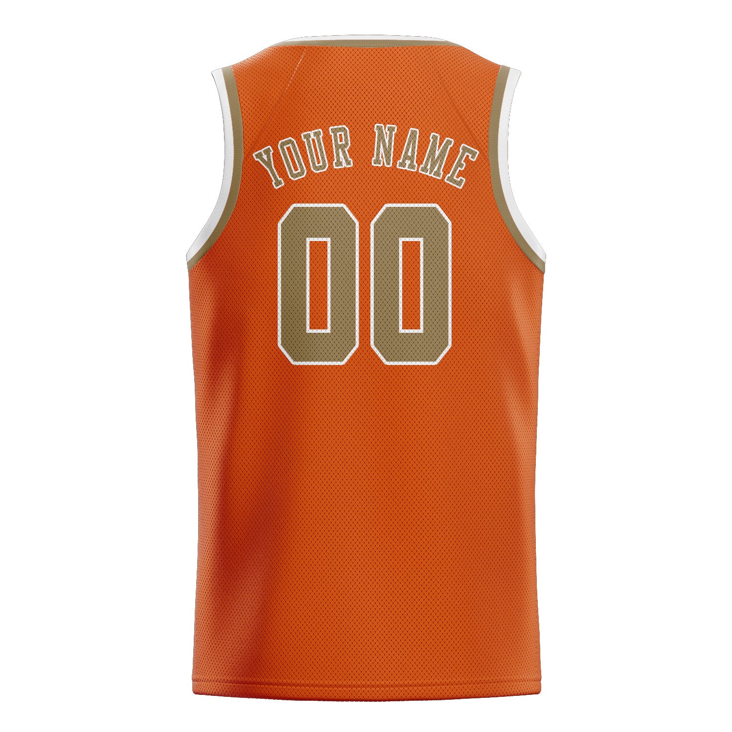 Maillot de basketball personnalisé orange clair kaki