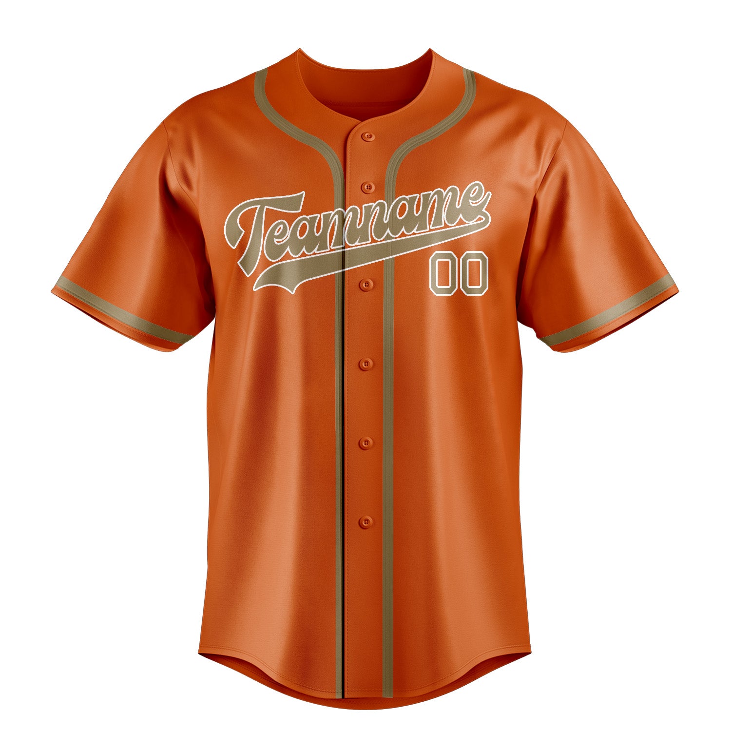 Maillot de baseball personnalisé orange clair kaki
