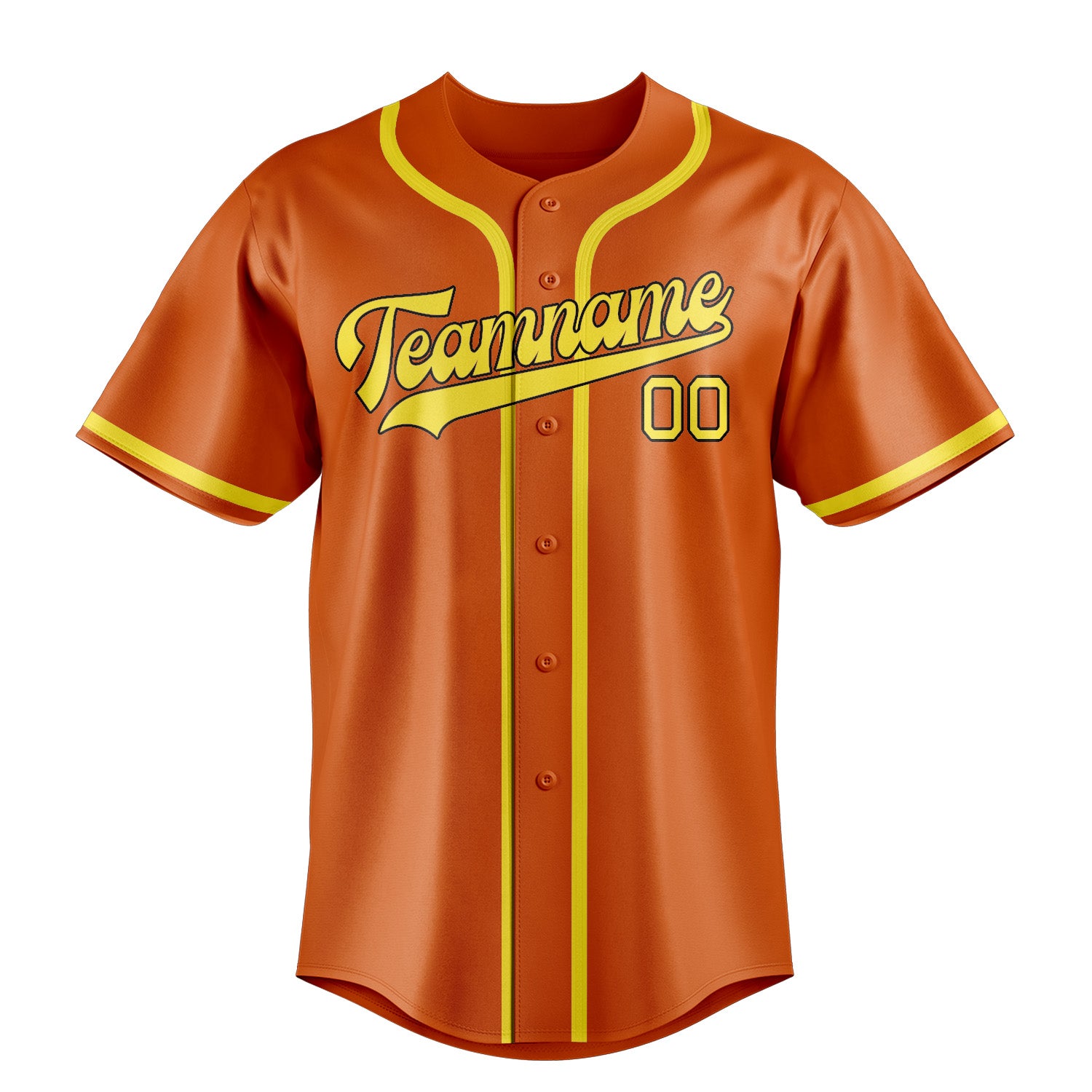 Maillot de baseball personnalisé orange clair et jaune