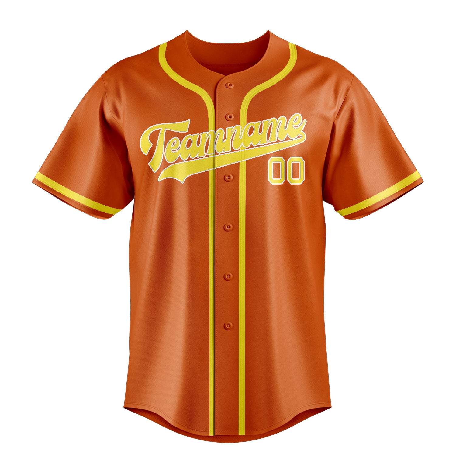 Maillot de baseball personnalisé orange clair et jaune