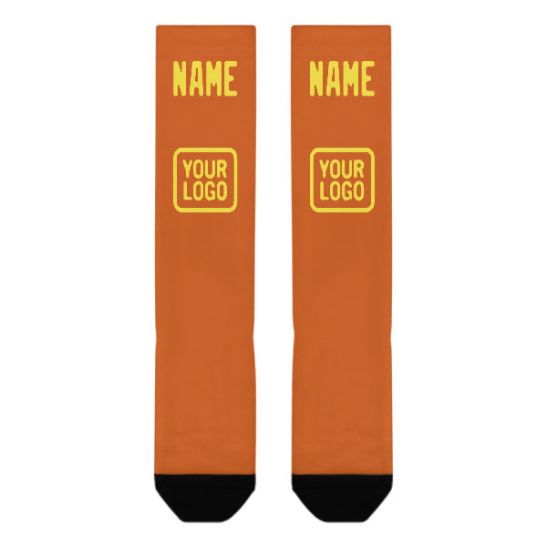 Chaussettes hautes personnalisées orange et jaune clair