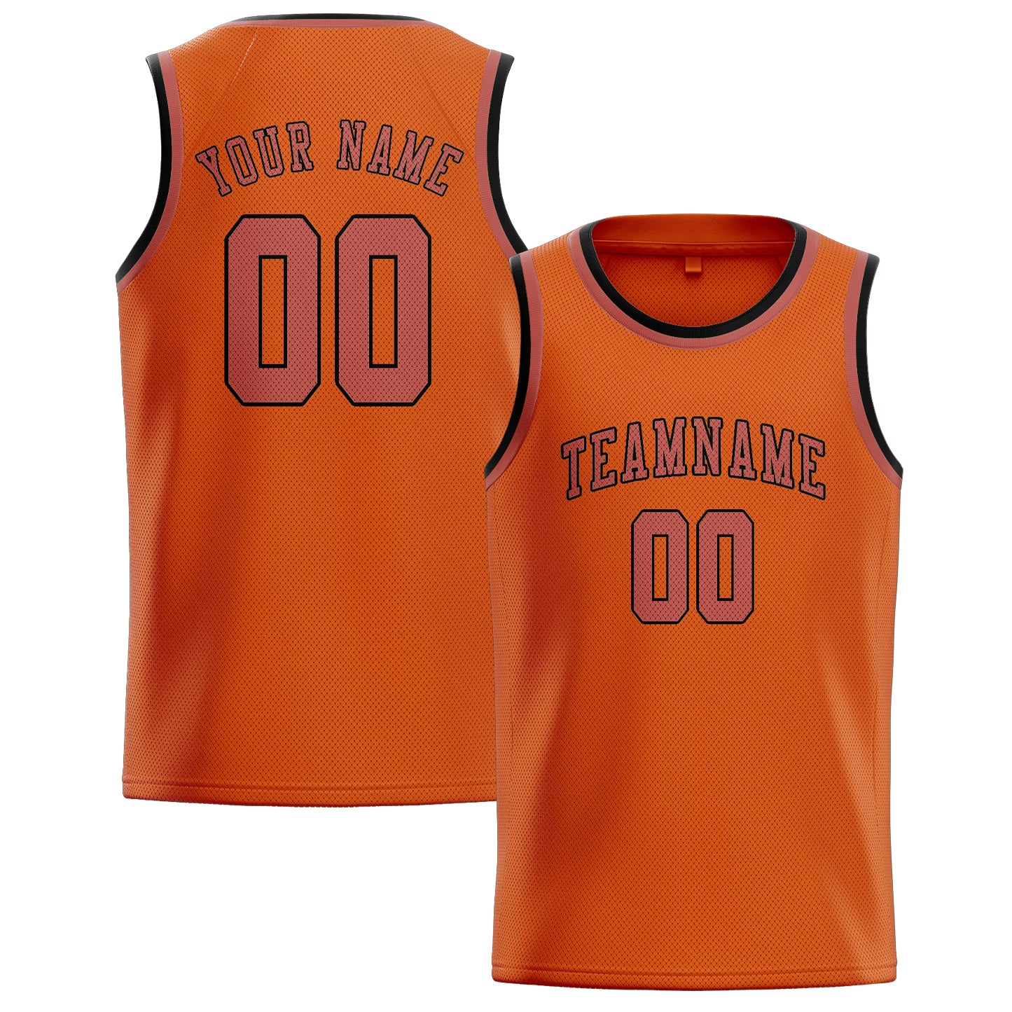 Maillot de basketball personnalisé Orange Copper Rose