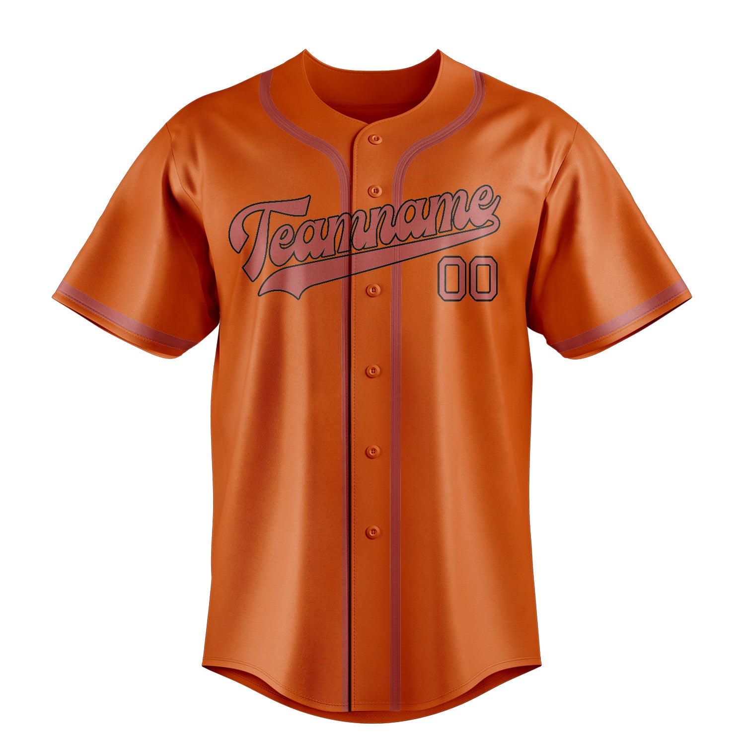 Maillot de baseball personnalisé Orange Copper Rose