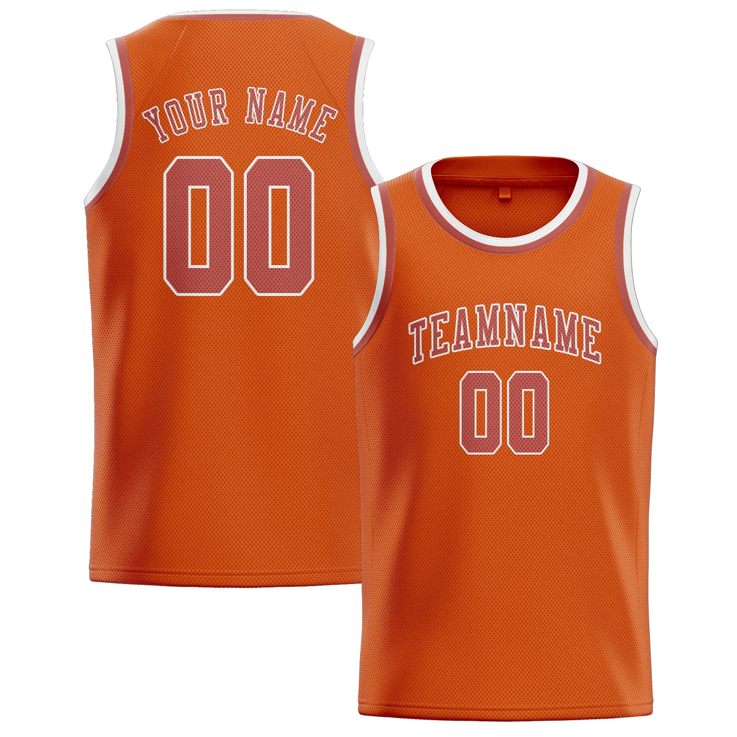 Maillot de basketball personnalisé Orange Copper Rose
