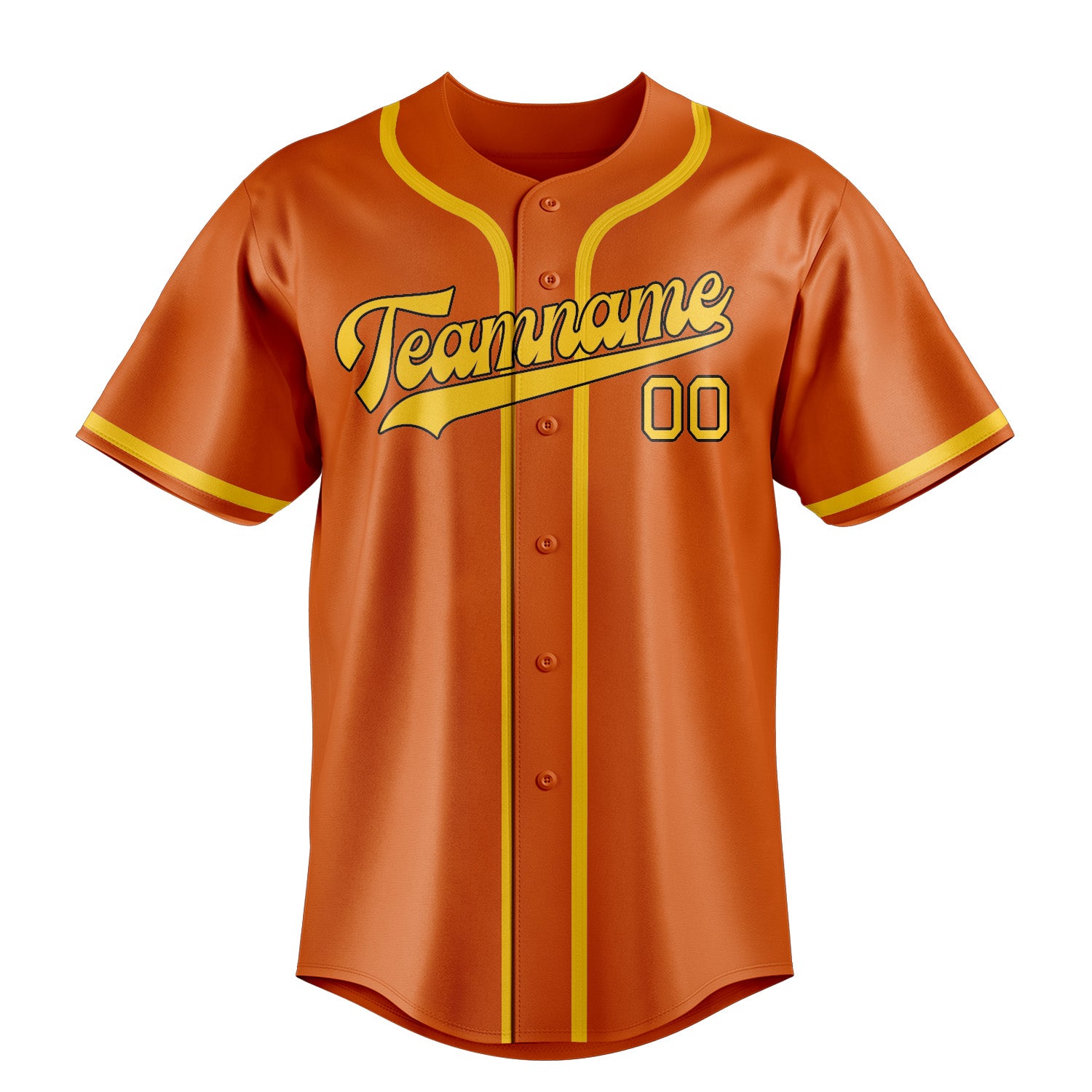 Maillot de baseball orange et or personnalisé