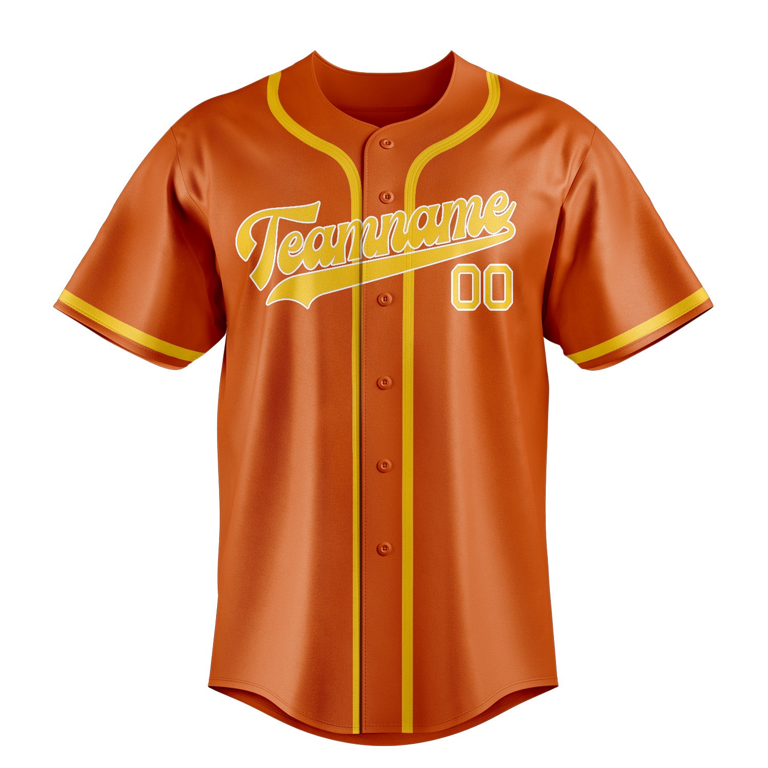Maillot de baseball orange et or personnalisé